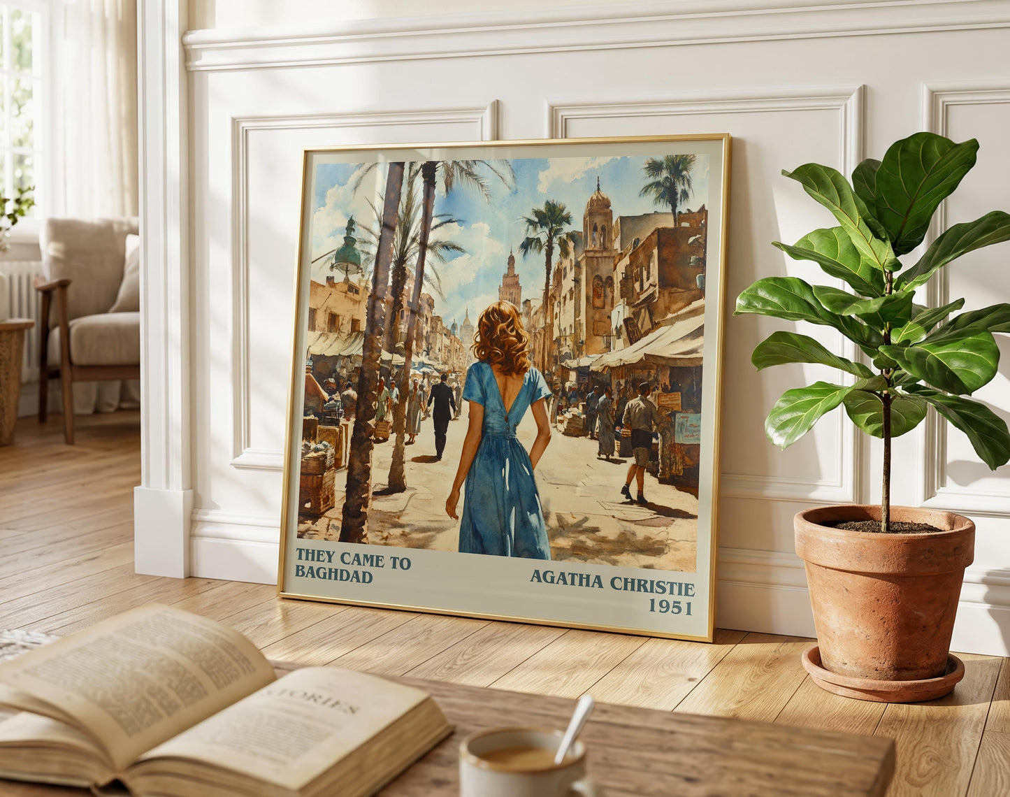 They Came to Baghdad literary poster paired in gallery wall – literary art prints