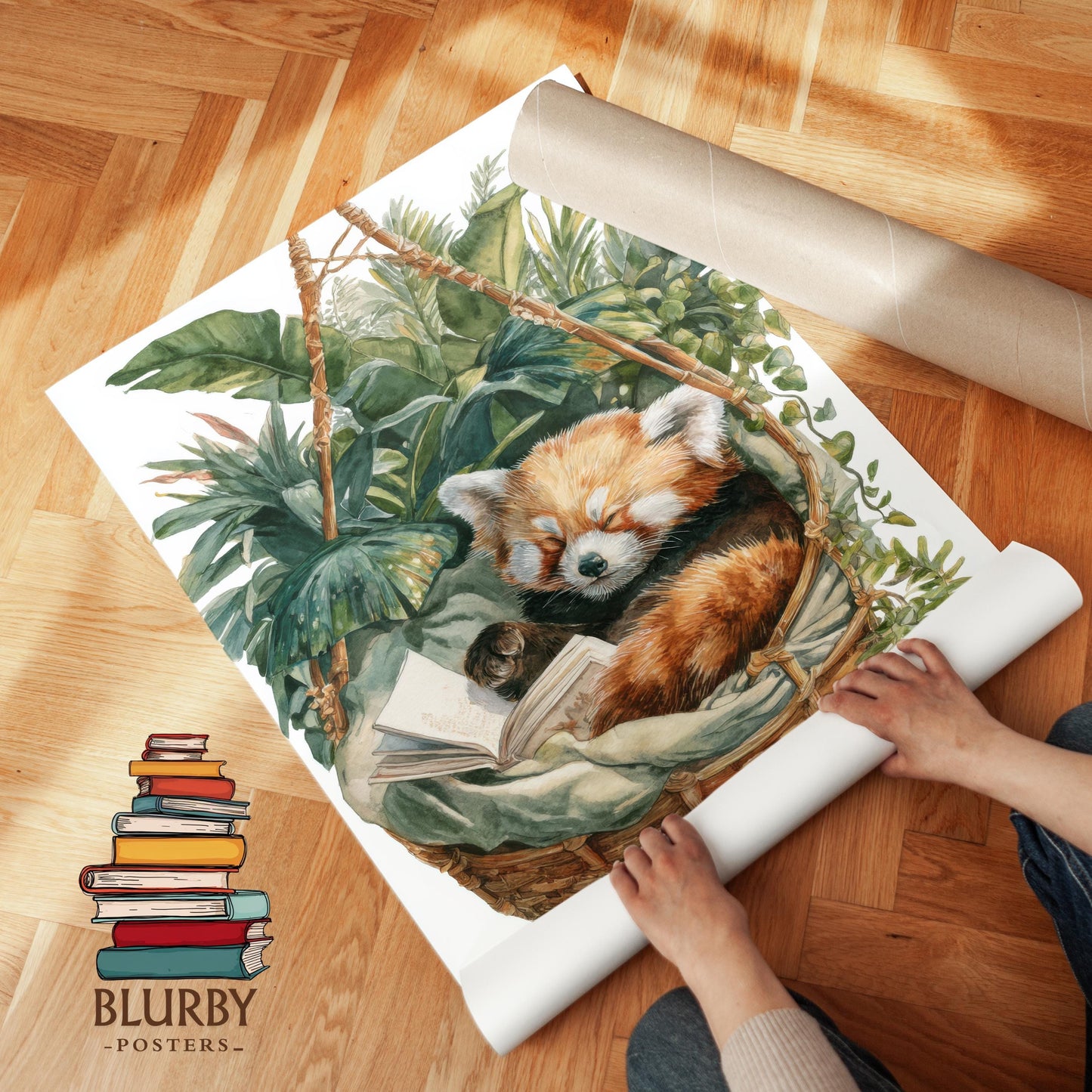 Red Panda Reading Print | Cozy Wall Decor | Gift For Book Lover | Book Nook Poster | Book Art | Aesthetic Room Art | Reader Home Decor - Book Poster Art Print Decor Bookish