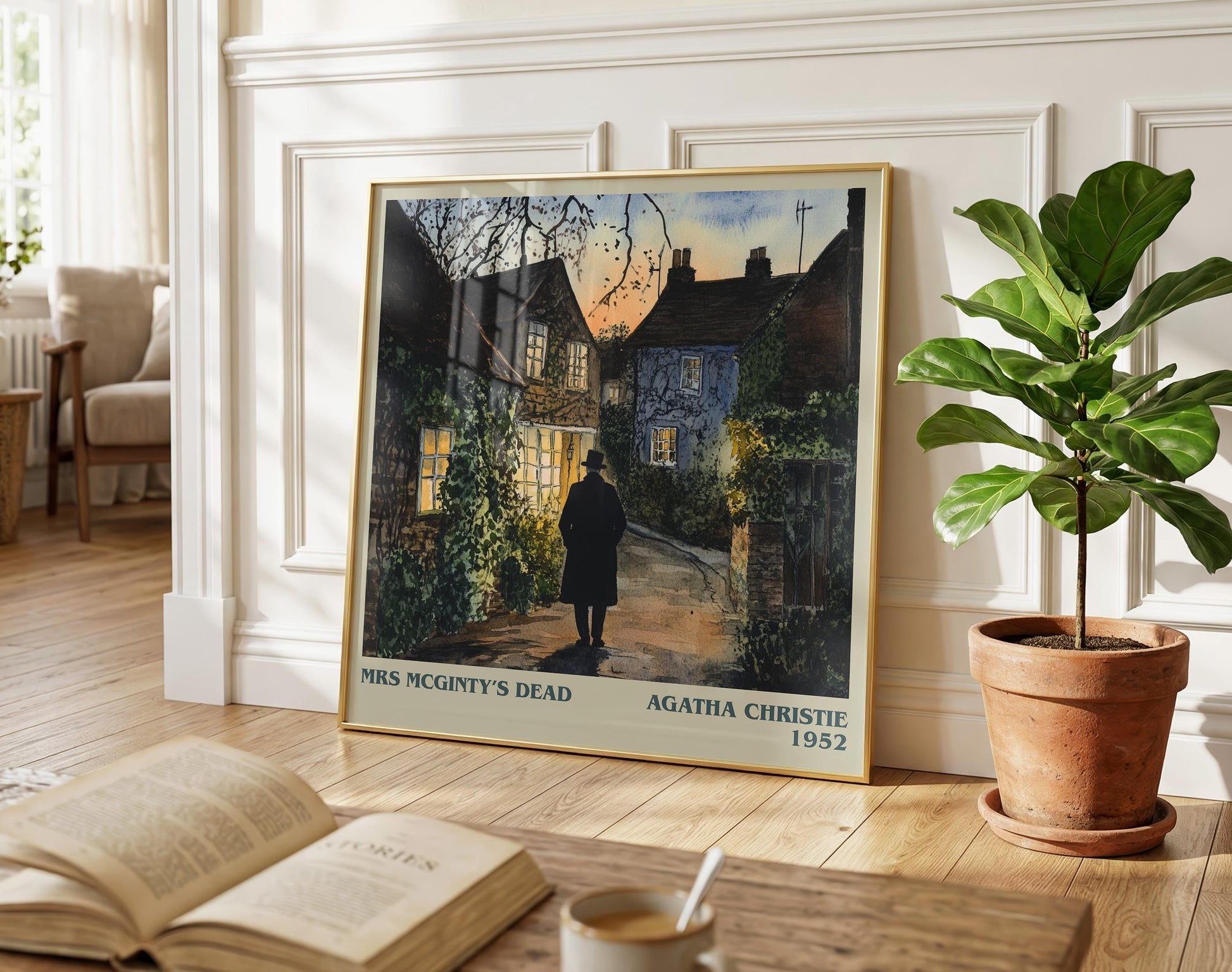 Mrs McGinty's Dead literary poster paired in gallery wall – literary art prints