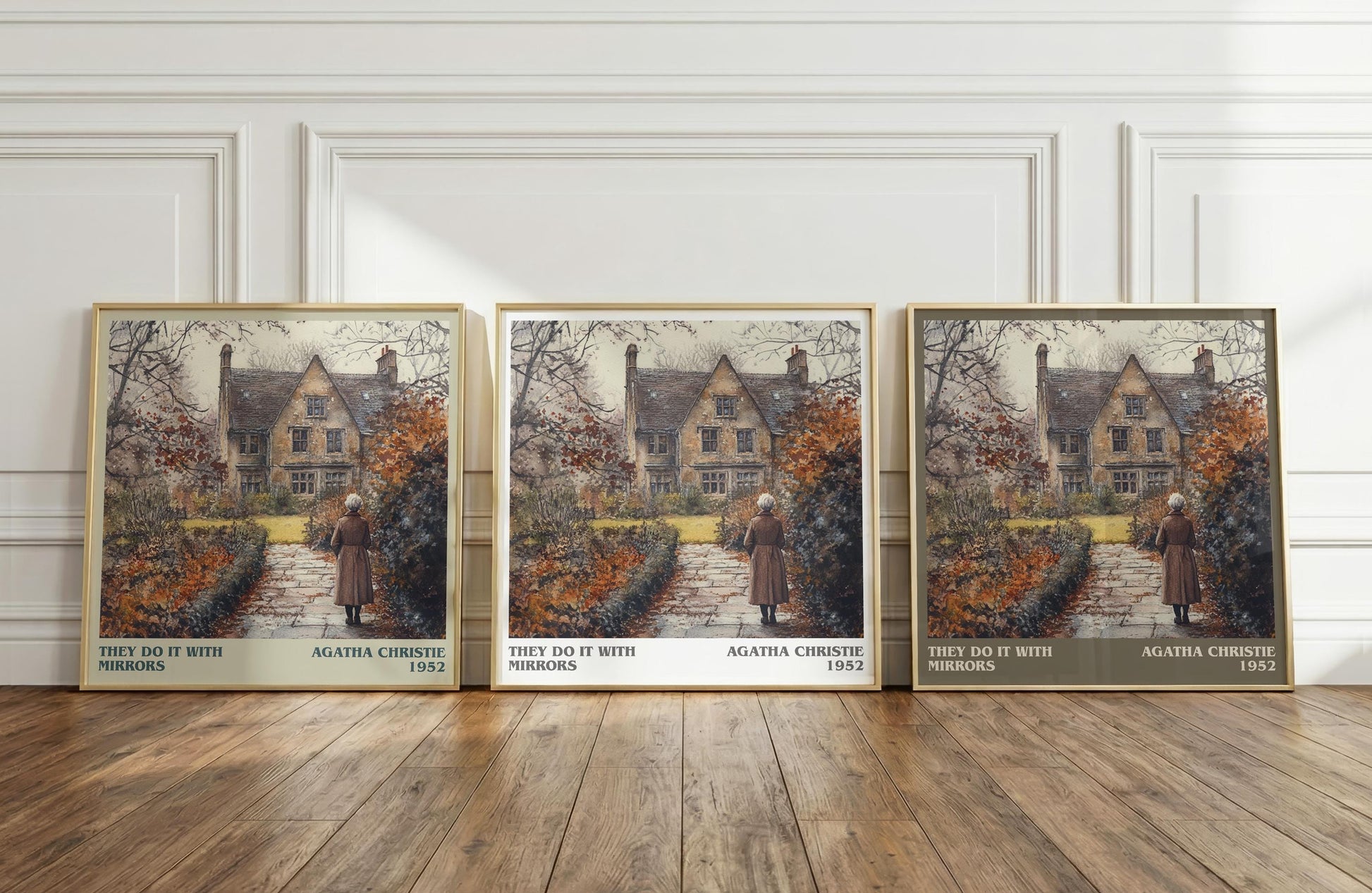 They Do It with Mirrors literary print framed by window – literary home decor