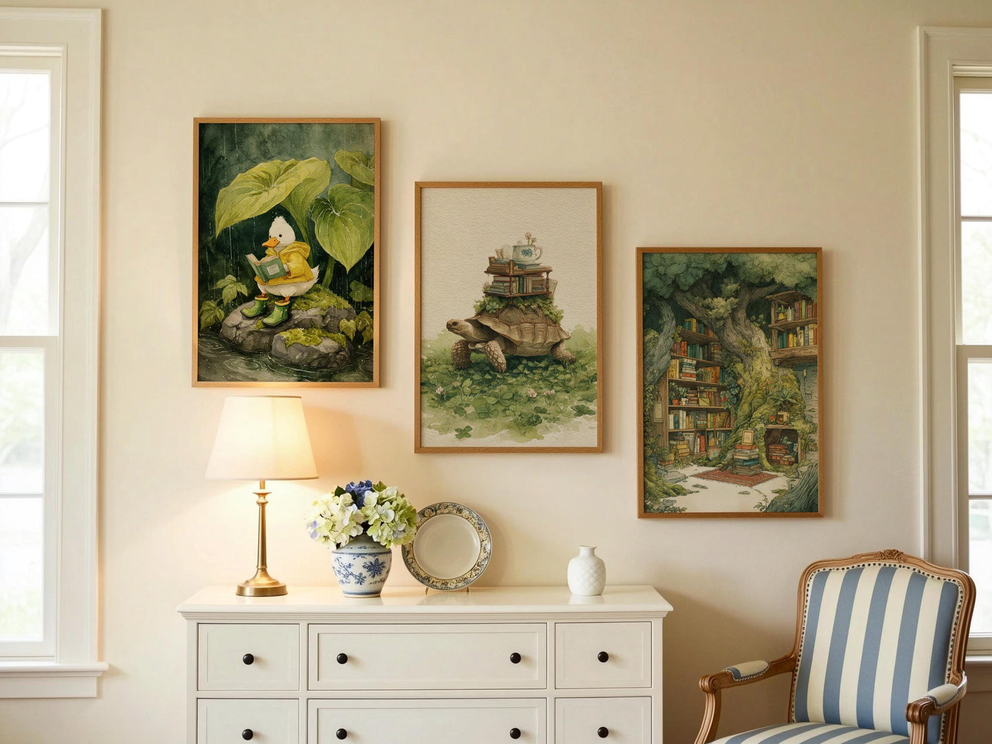 Tortoise Book Library Print | Cozy Wall Decor | Book Lover Gift | Book Nook Poster | Book Art | Aesthetic Room Art | Reader Home Decor - Book Poster Art Print Decor Bookish