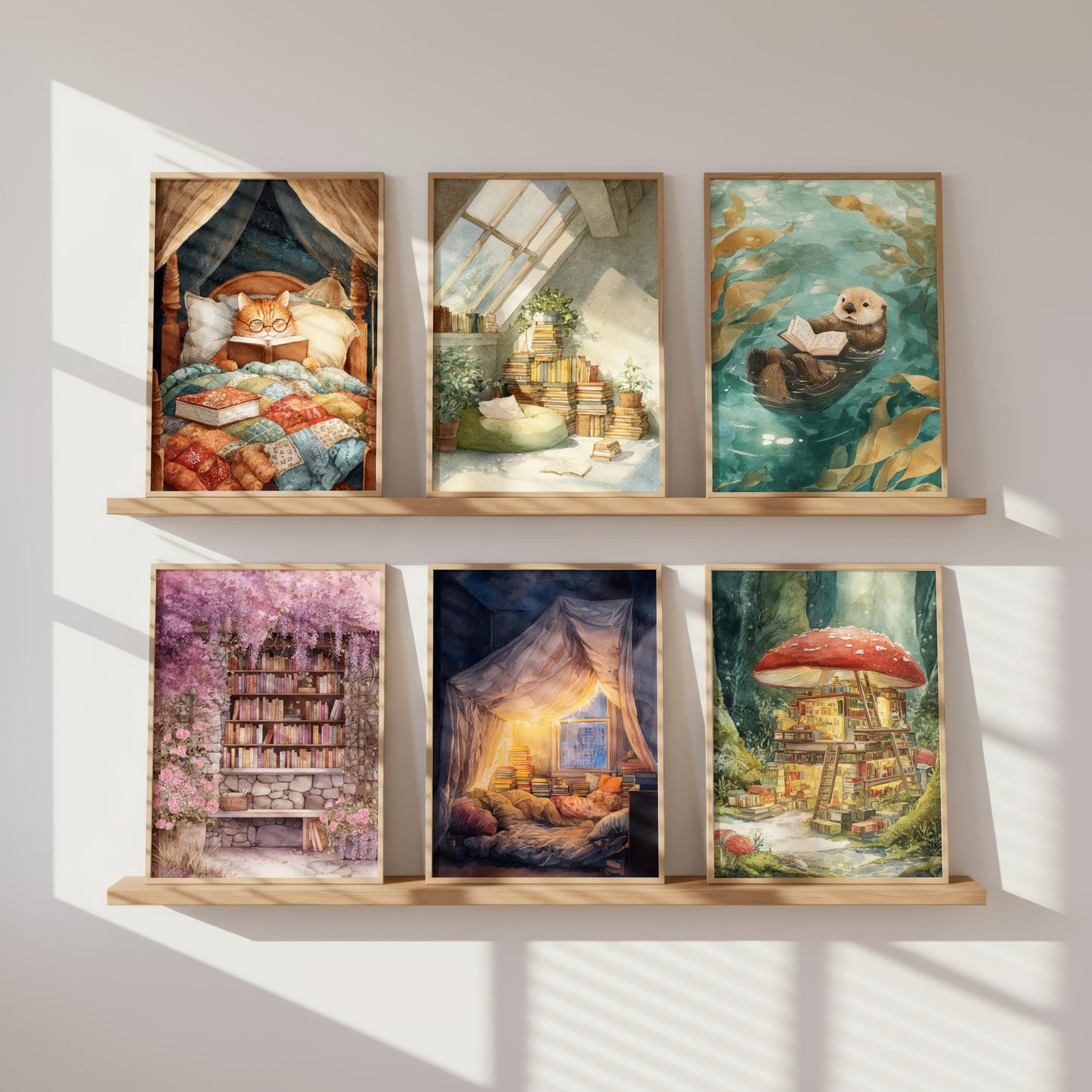 Attic Sunroom Library Print | Cozy Wall Decor | Book Lover Gift | Book Nook Poster | Book Art | Aesthetic Room Art | Reader Home Decor - Book Poster Art Print Decor Bookish