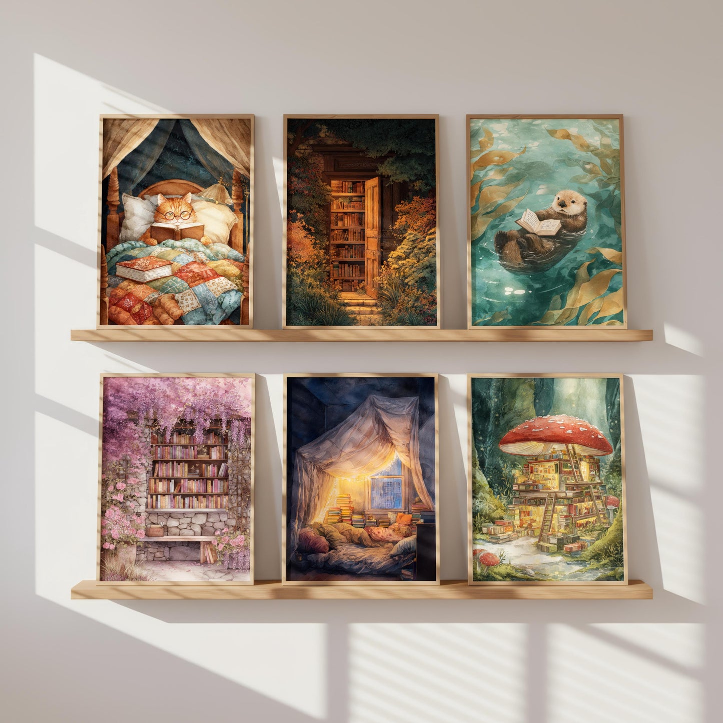 Secret Garden Hidden Library Print | Cozy Wall Decor | Book Lover Gift | Book Nook Poster | Book Art | Aesthetic Room Art | Reader Home Art - Book Poster Art Print Decor Bookish