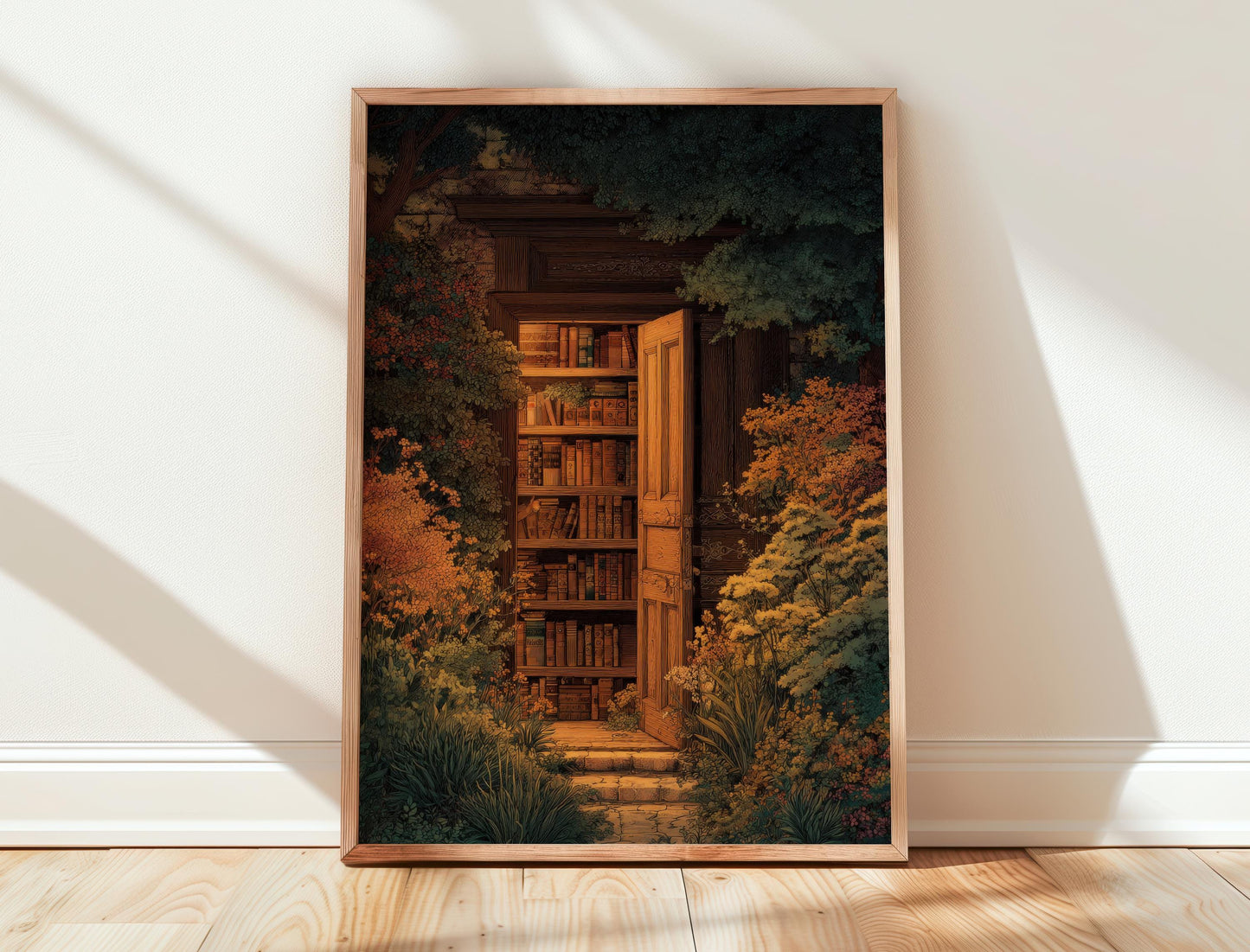Secret Garden Hidden Library Print | Cozy Wall Decor | Book Lover Gift | Book Nook Poster | Book Art | Aesthetic Room Art | Reader Home Art - Book Poster Art Print Decor Bookish