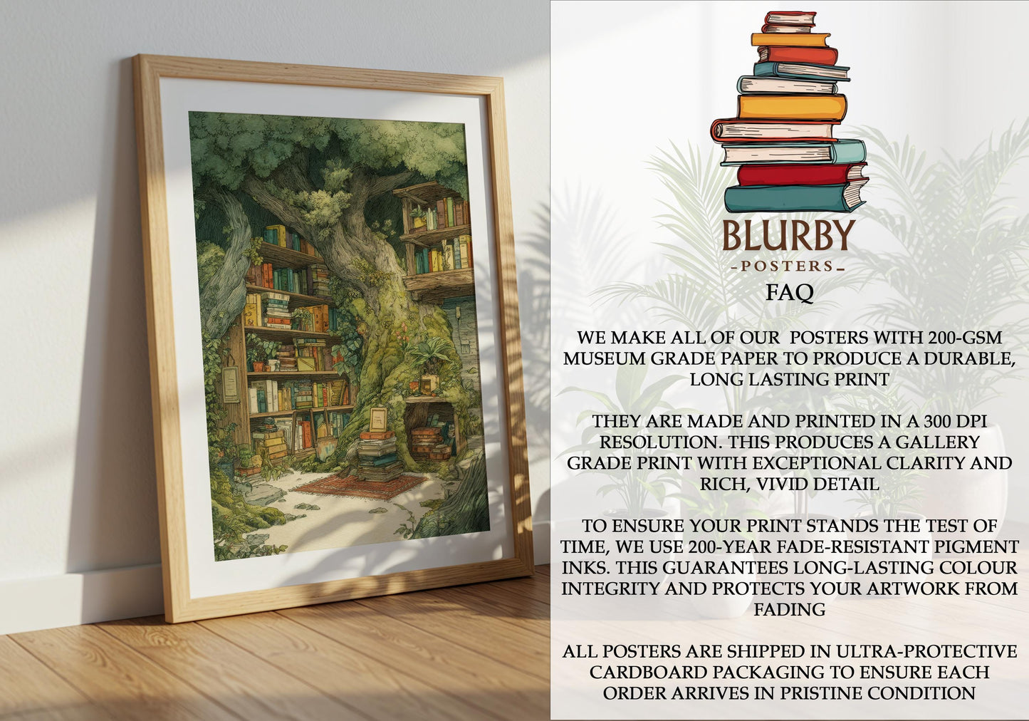 Enchanted Tree Library Print | Cozy Wall Decor | Book Lover Gift | Book Nook Poster | Book Art | Aesthetic Room | Reader Home Art - Book Poster Art Print Decor Bookish