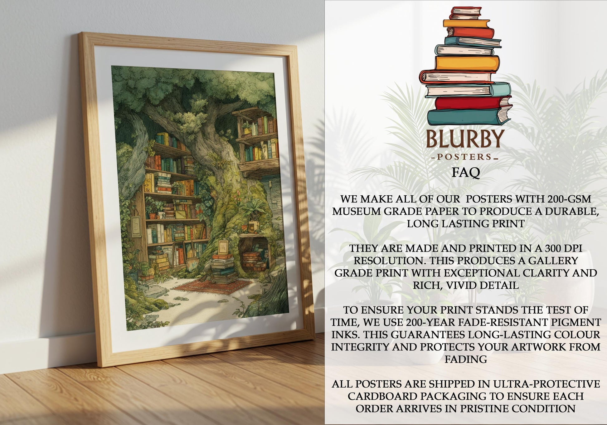 Enchanted Tree Library Print | Cozy Wall Decor | Book Lover Gift | Book Nook Poster | Book Art | Aesthetic Room | Reader Home Art - Book Poster Art Print Decor Bookish