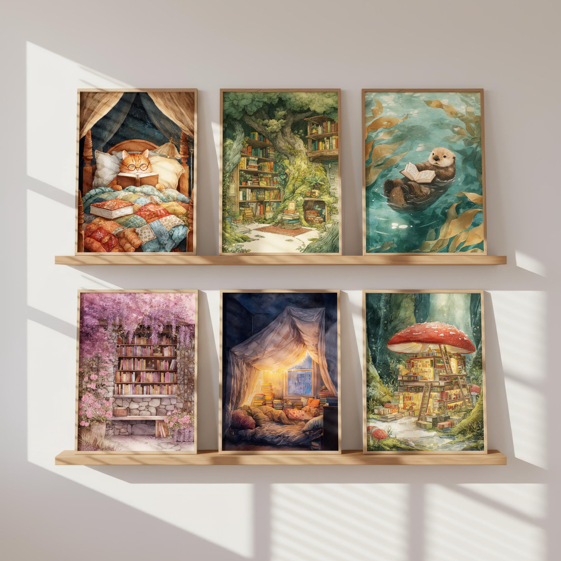 Enchanted Tree Library Print | Cozy Wall Decor | Book Lover Gift | Book Nook Poster | Book Art | Aesthetic Room | Reader Home Art - Book Poster Art Print Decor Bookish