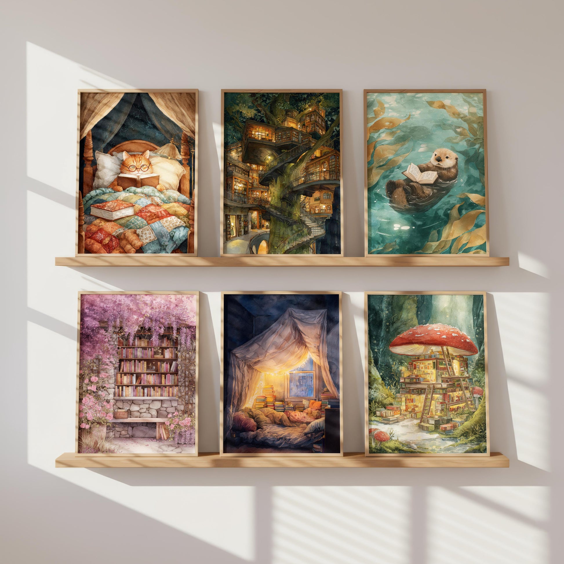Grand Treehouse Library Print | Cozy Wall Decor | Book Lover Gift | Book Nook Poster | Book Art | Aesthetic Room | Reader Home Art - Book Poster Art Print Decor Bookish