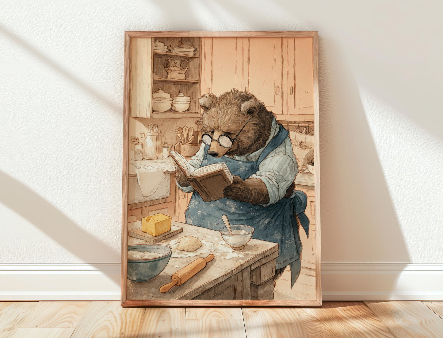 Bear Book Print | Cozy Wall Decor | Cute Gift For Book Lover | Book Nook Poster | Book Art | Gift For Reader | Aesthetic Room Art - Book Poster Art Print Decor Bookish