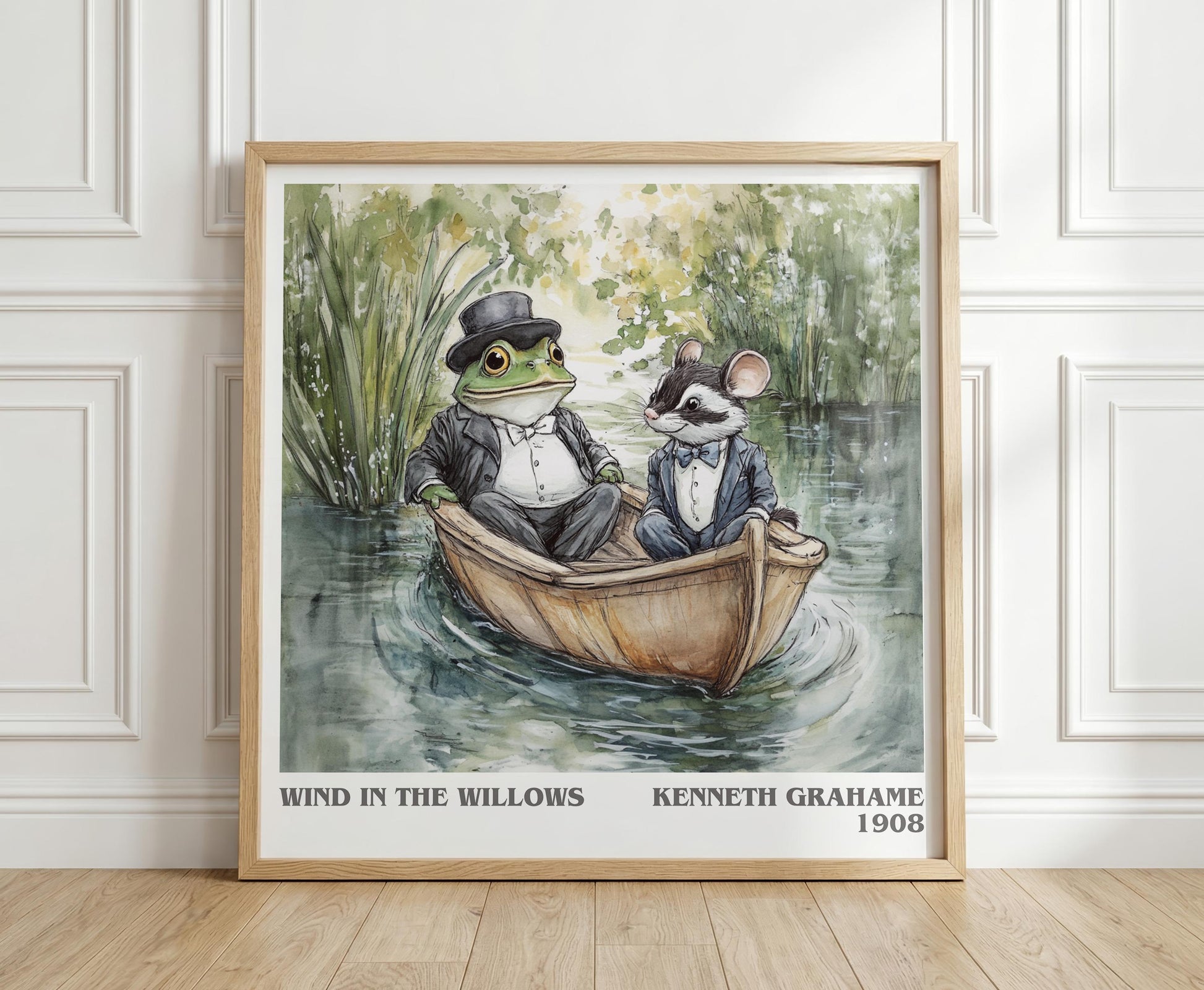 The Wind in the Willows literary book poster framed on wall – childrens wall art