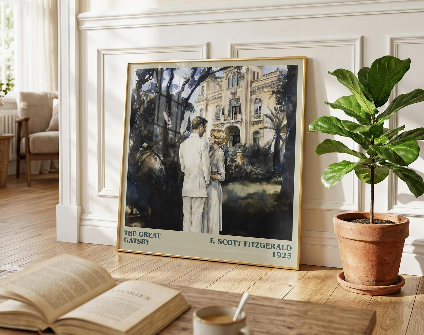 The Great Gatsby literary poster paired in gallery wall – literary art prints