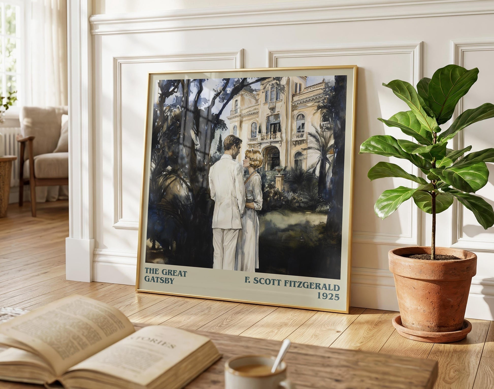 The Great Gatsby literary poster paired in gallery wall – literary art prints