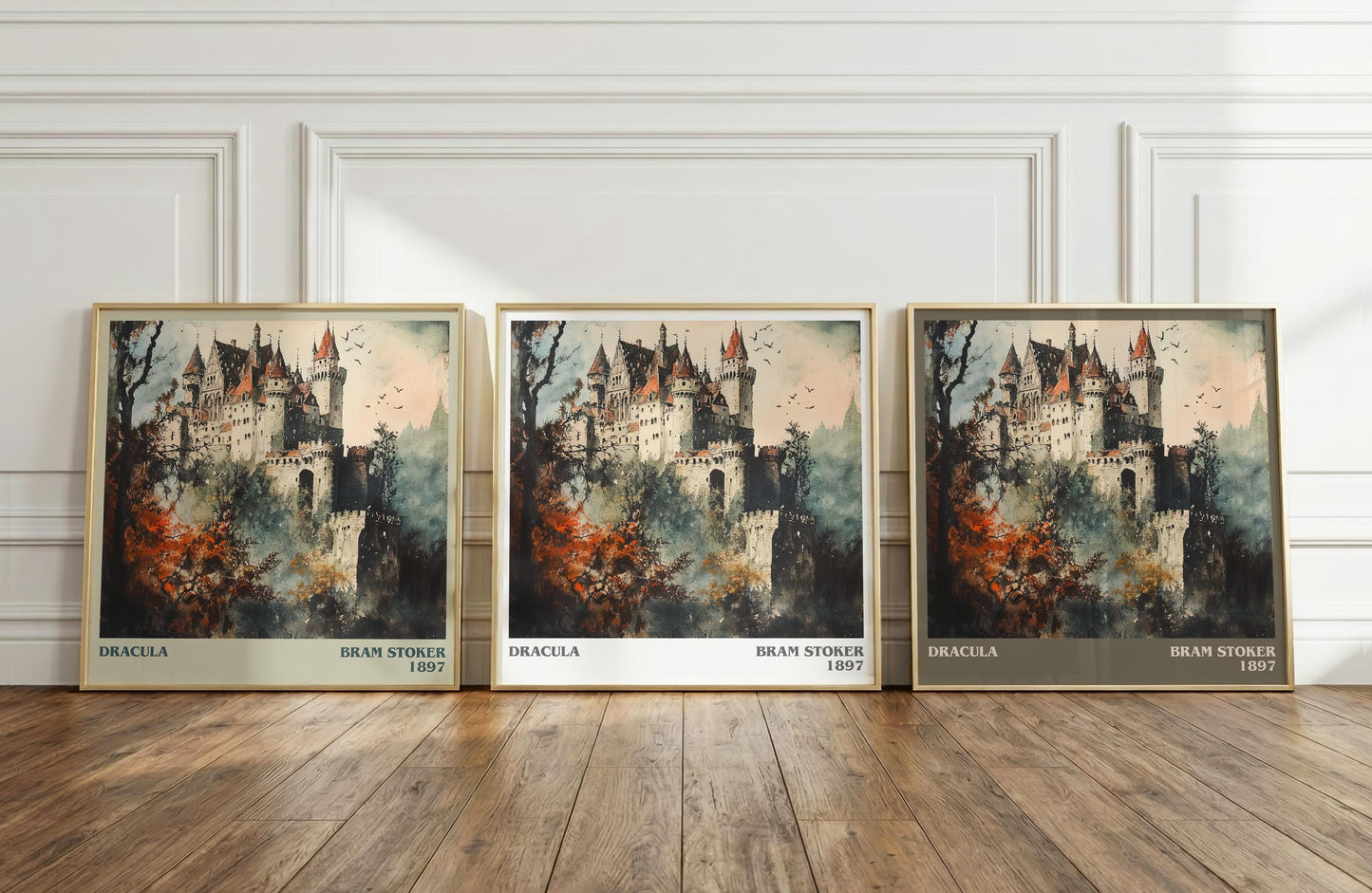Dracula literary print framed by window – literary home decor