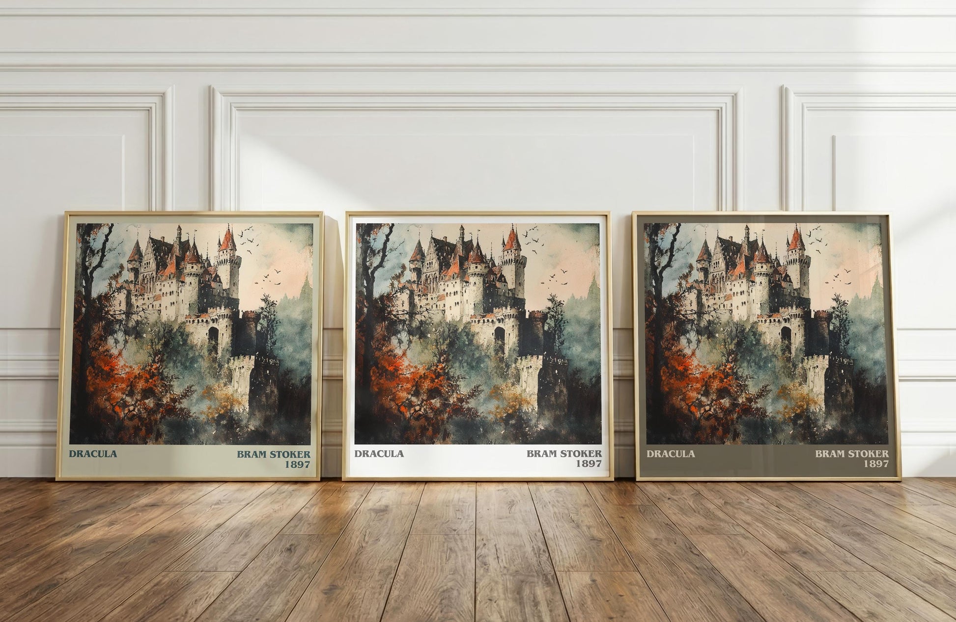 Dracula literary print framed by window – literary home decor