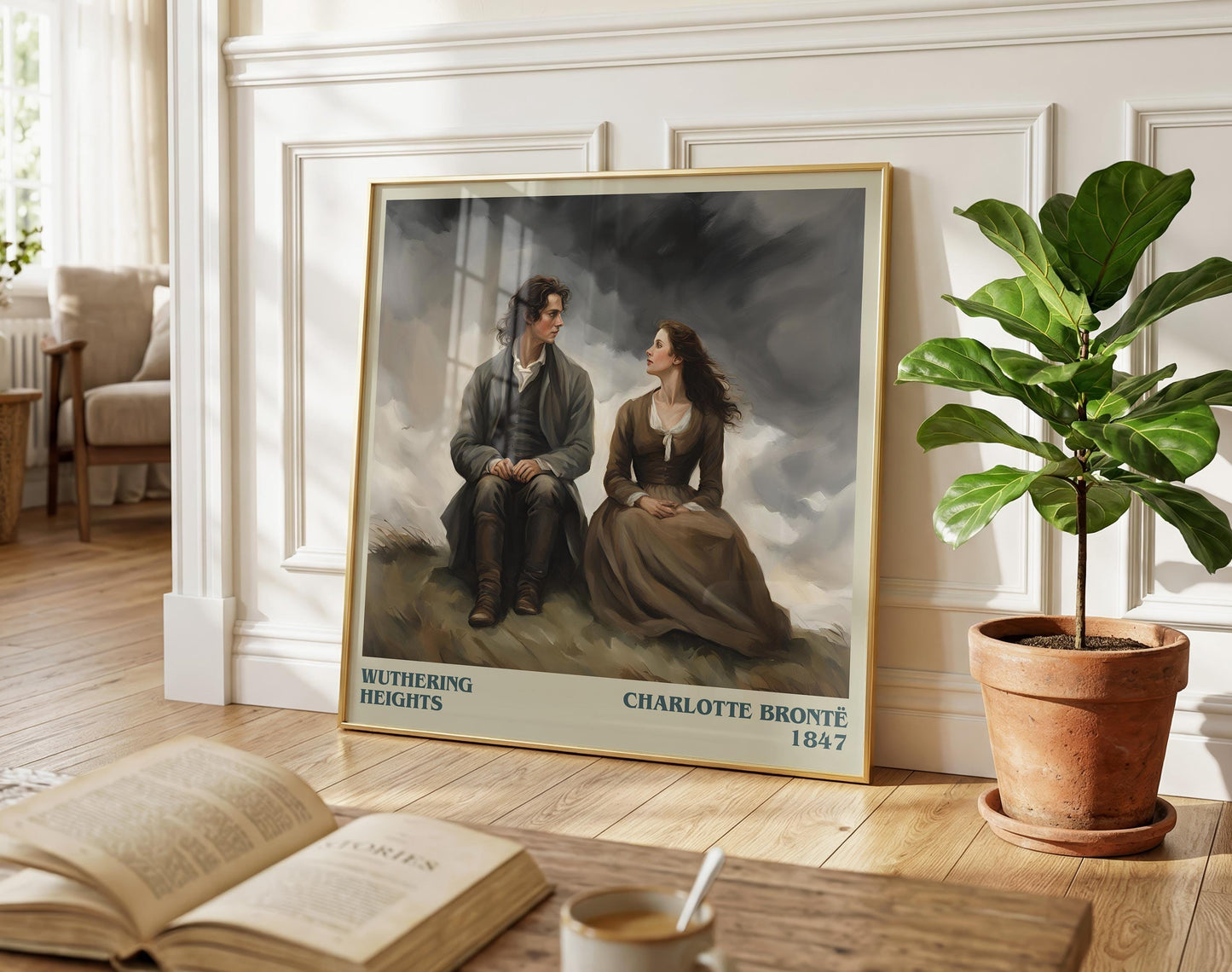 Wuthering Heights literary poster paired in gallery wall – literary art prints