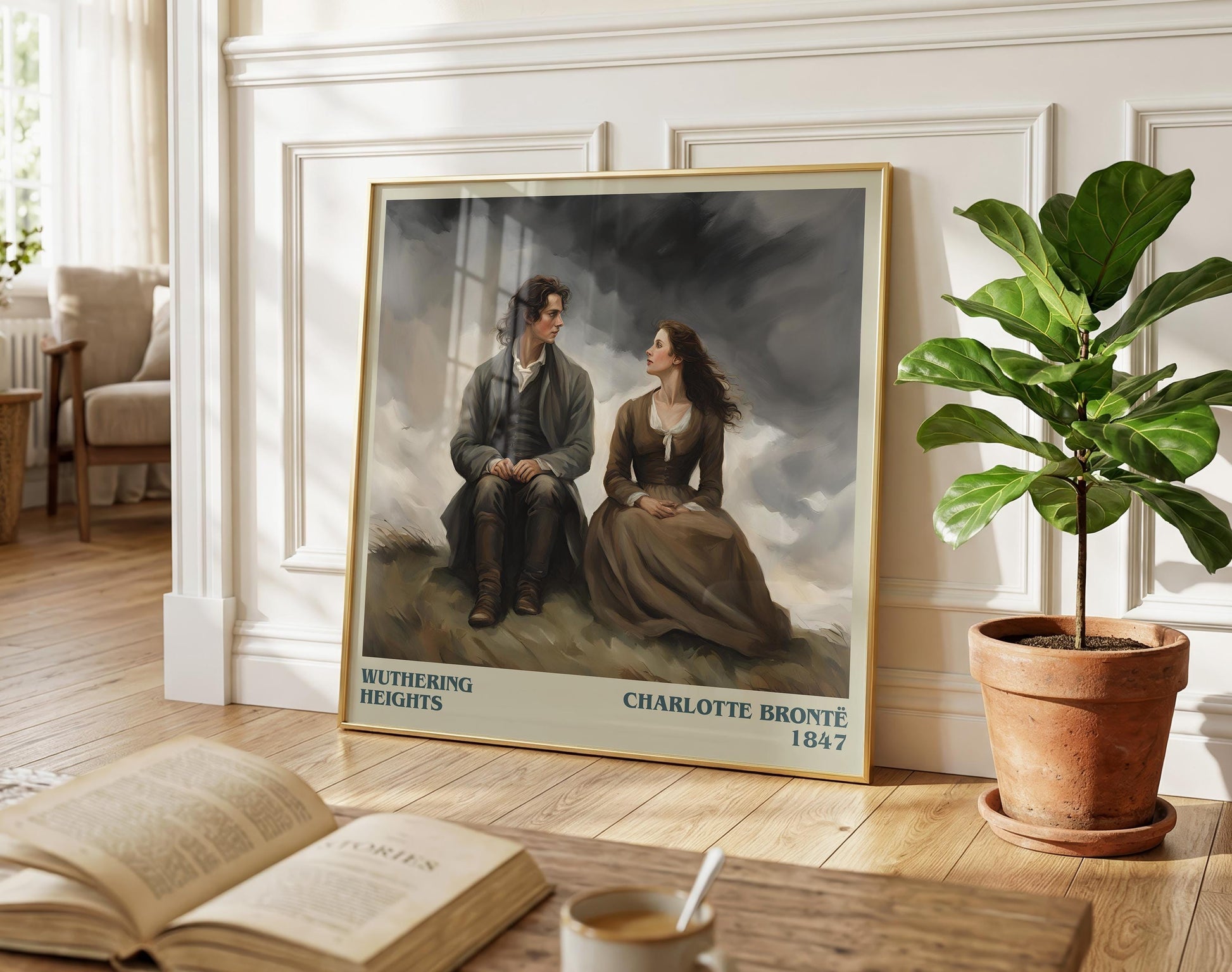 Wuthering Heights literary poster paired in gallery wall – literary art prints