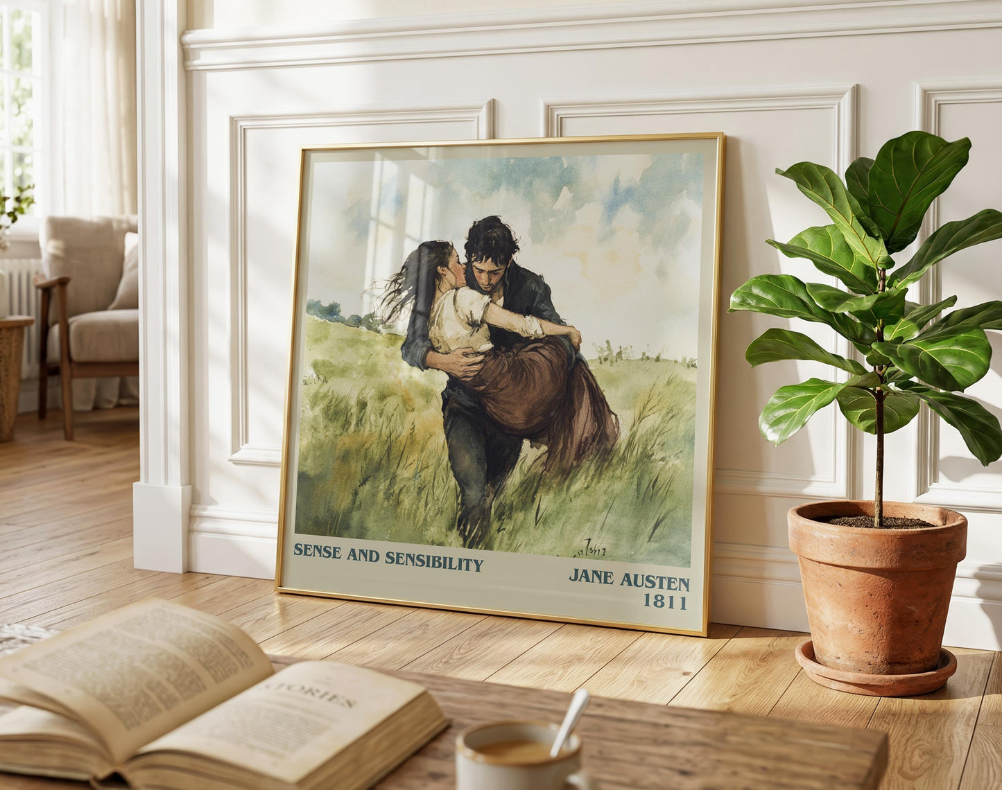Sense and Sensibility literary poster paired in gallery wall – literary art prints