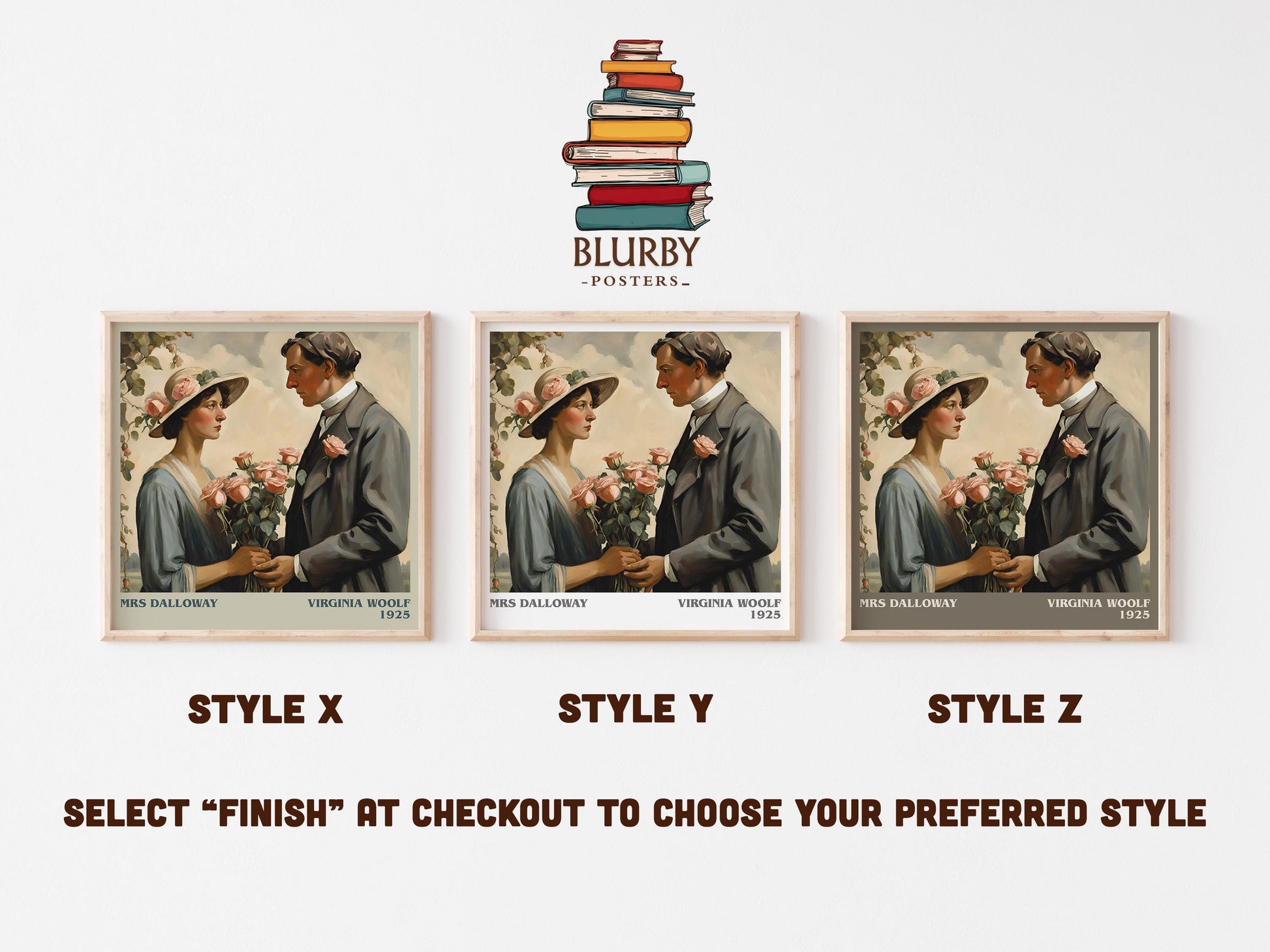 Mrs Dalloway literary art print colour and style options – Virginia Woolf book art