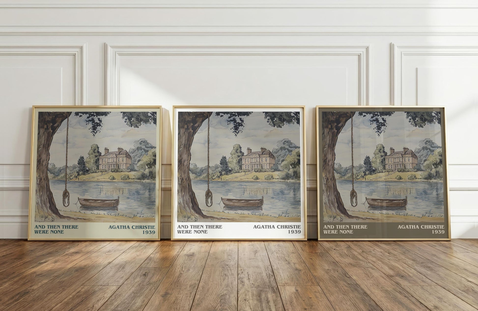 And Then There Were None literary print framed by window – literary home decor