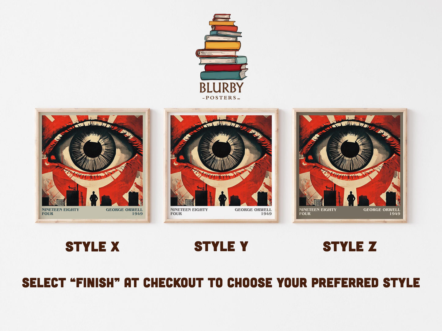 1984 literary art print colour and style options – George Orwell book art