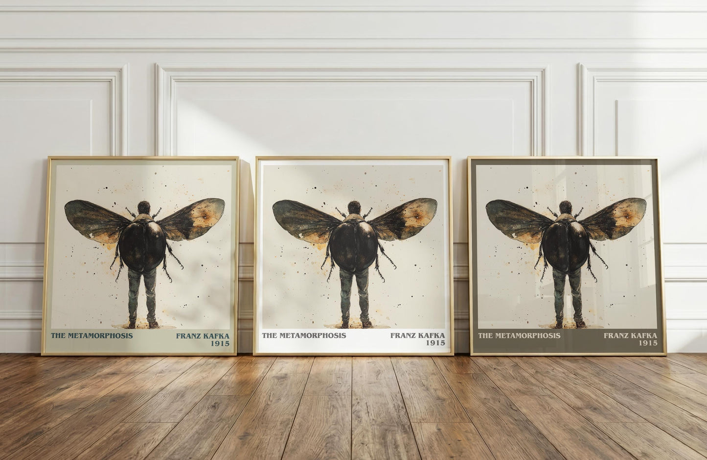 Metamorphosis literary print framed by window – literary home decor