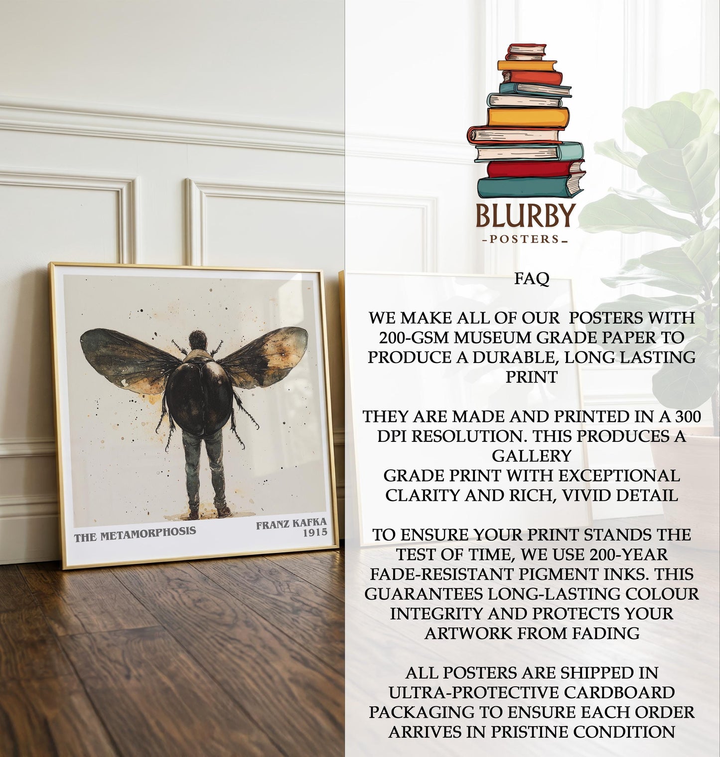 The Metamorphosis by Franz Kafka | Book Poster | Literary Art Gift For Book Lover | Novel Inspired Wall Art | Free Delivery