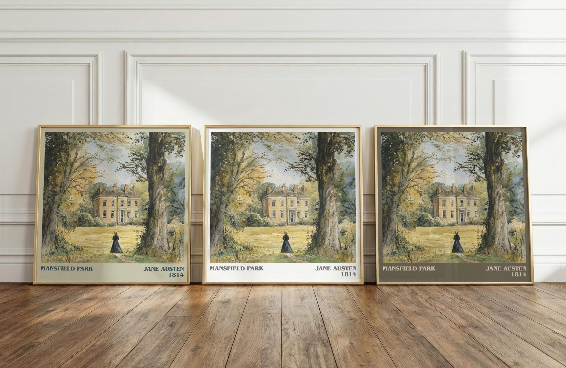 Mansfield Park literary print framed by window – literary home decor
