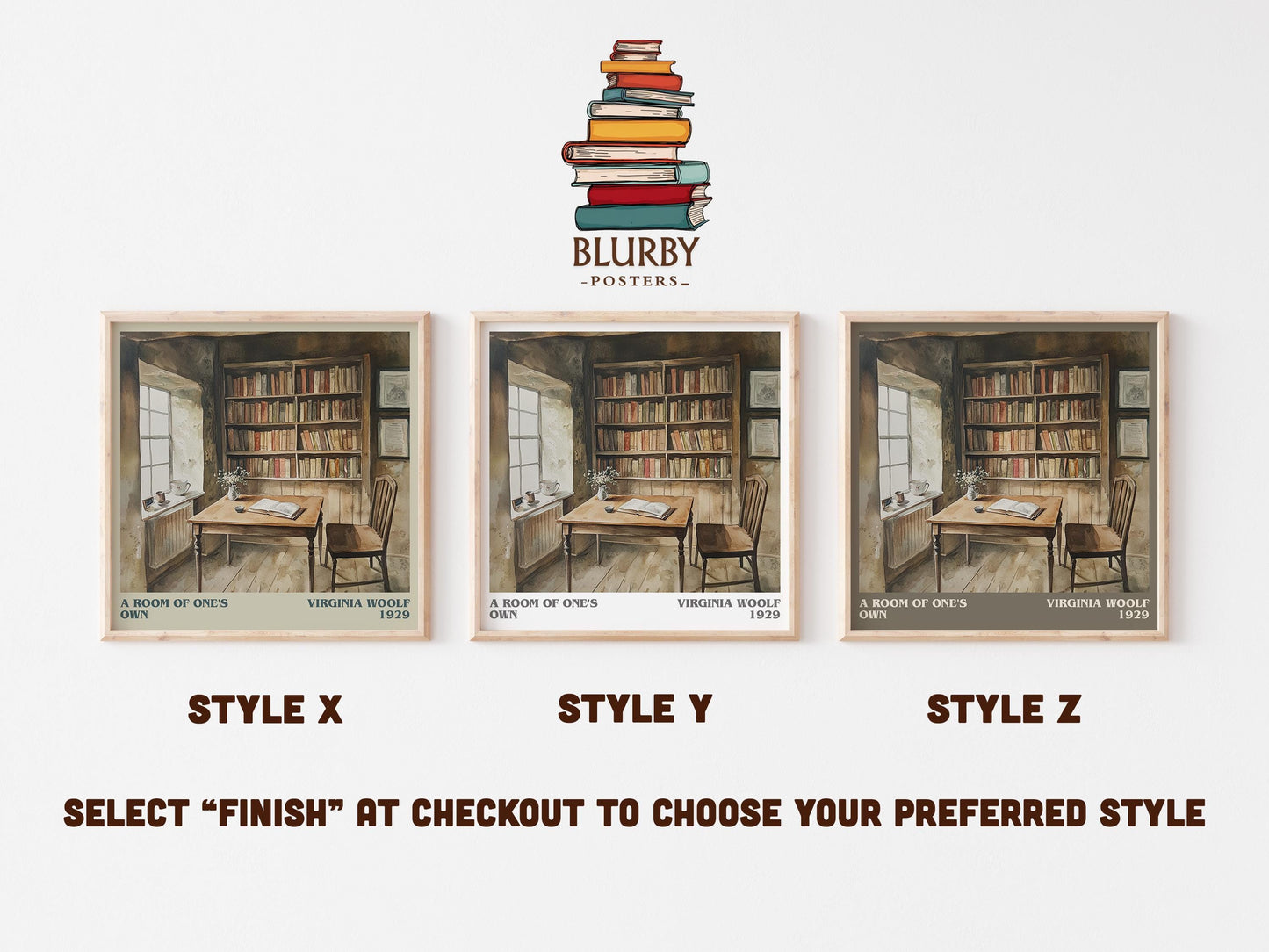 A Room Of One's Own literary art print colour and style options – Virginia Woolf book art