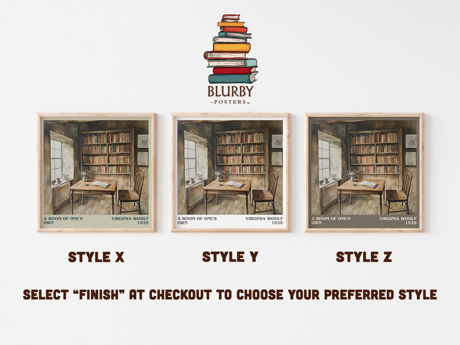 A Room Of One's Own literary art print colour and style options – Virginia Woolf book art