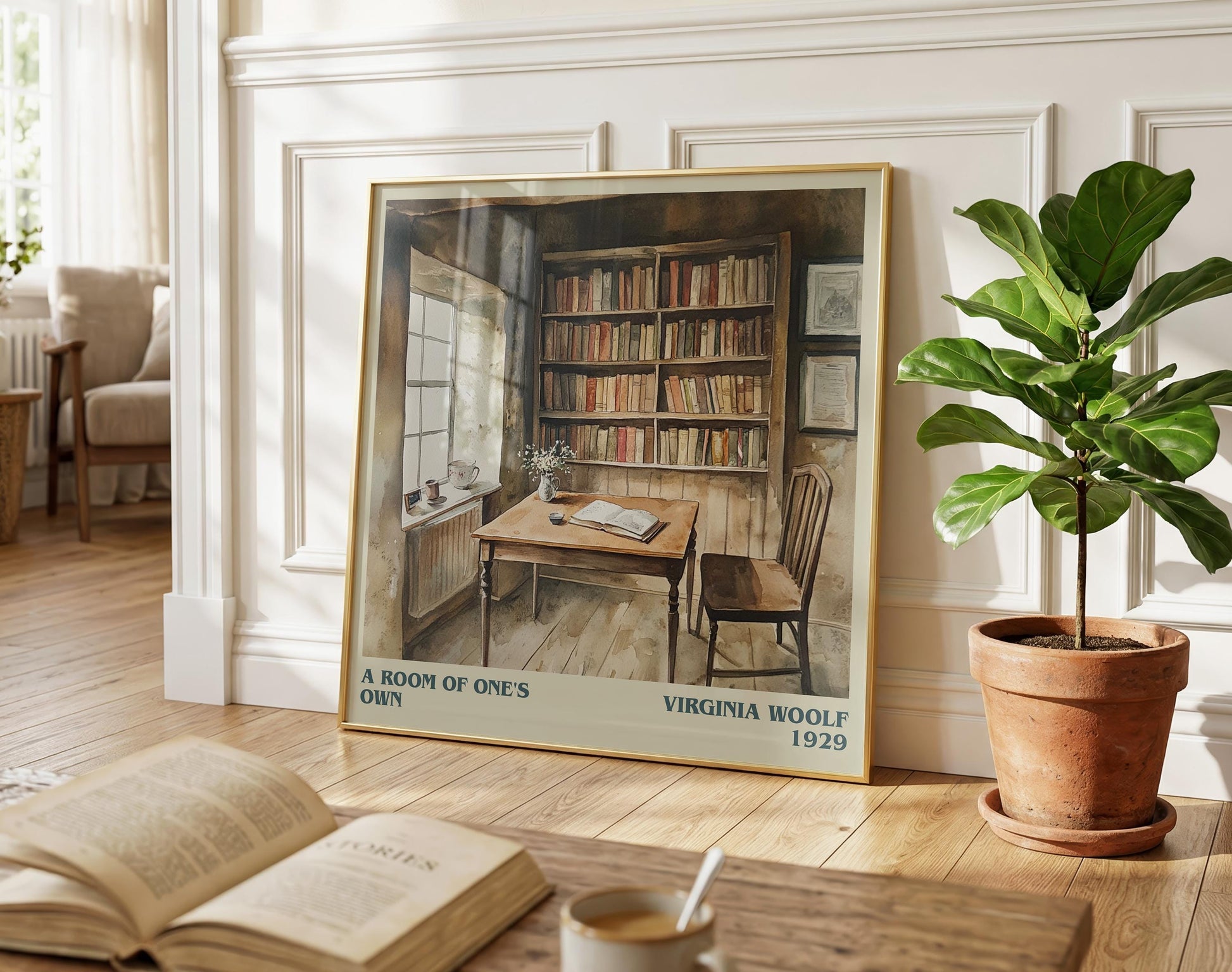 A Room Of One's Own literary poster paired in gallery wall – literary art prints