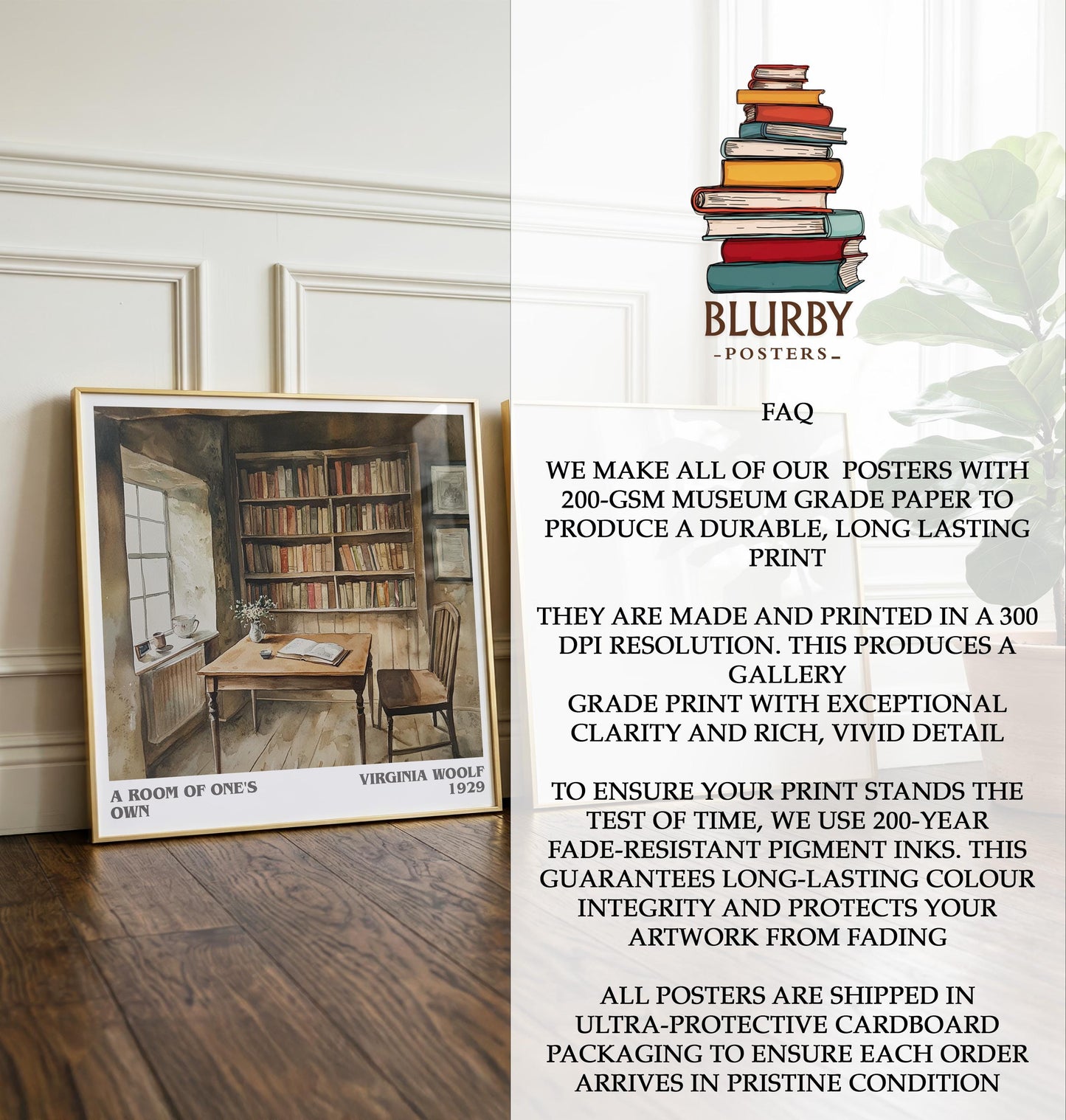 A Room Of One's Own by Virginia Woolf | Book Poster | Literary Art Gift For Book Lover | Novel Inspired Wall Art | Free Delivery