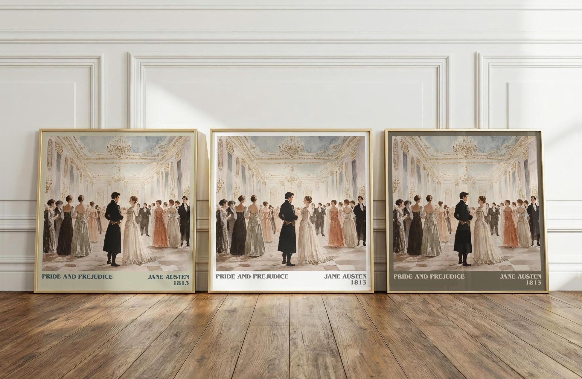 Pride and Prejudice literary print framed by window – literary home decor