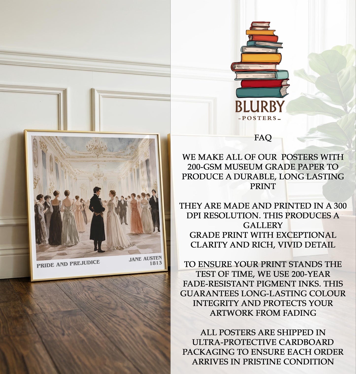 Pride And Prejudice by Jane Austen | Book Poster | Literary Art Gift For Book Lover | Novel Inspired Wall Art | Free Delivery