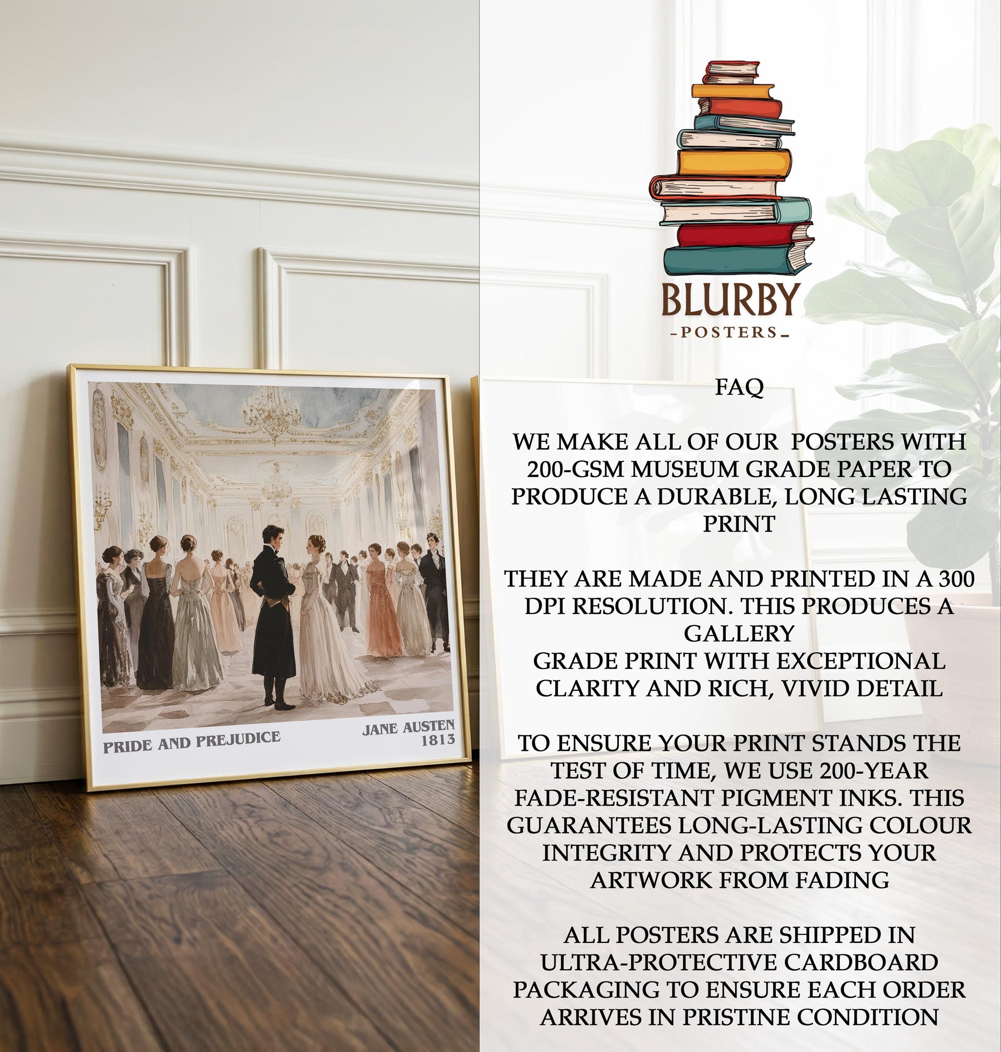 Pride And Prejudice by Jane Austen | Book Poster | Literary Art Gift For Book Lover | Novel Inspired Wall Art | Free Delivery