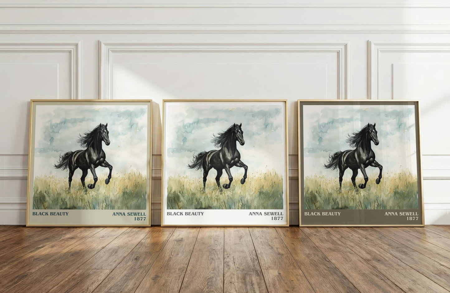 Black Beauty literary print framed by window – literary home decor