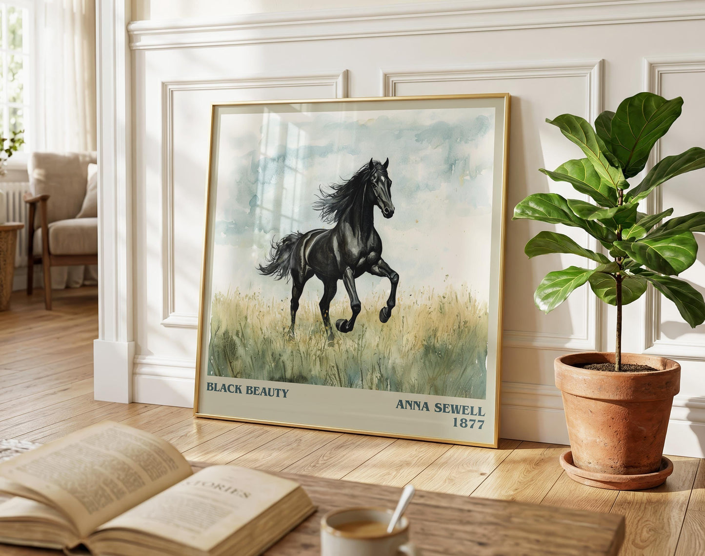 Black Beauty literary poster paired in gallery wall – literary art prints