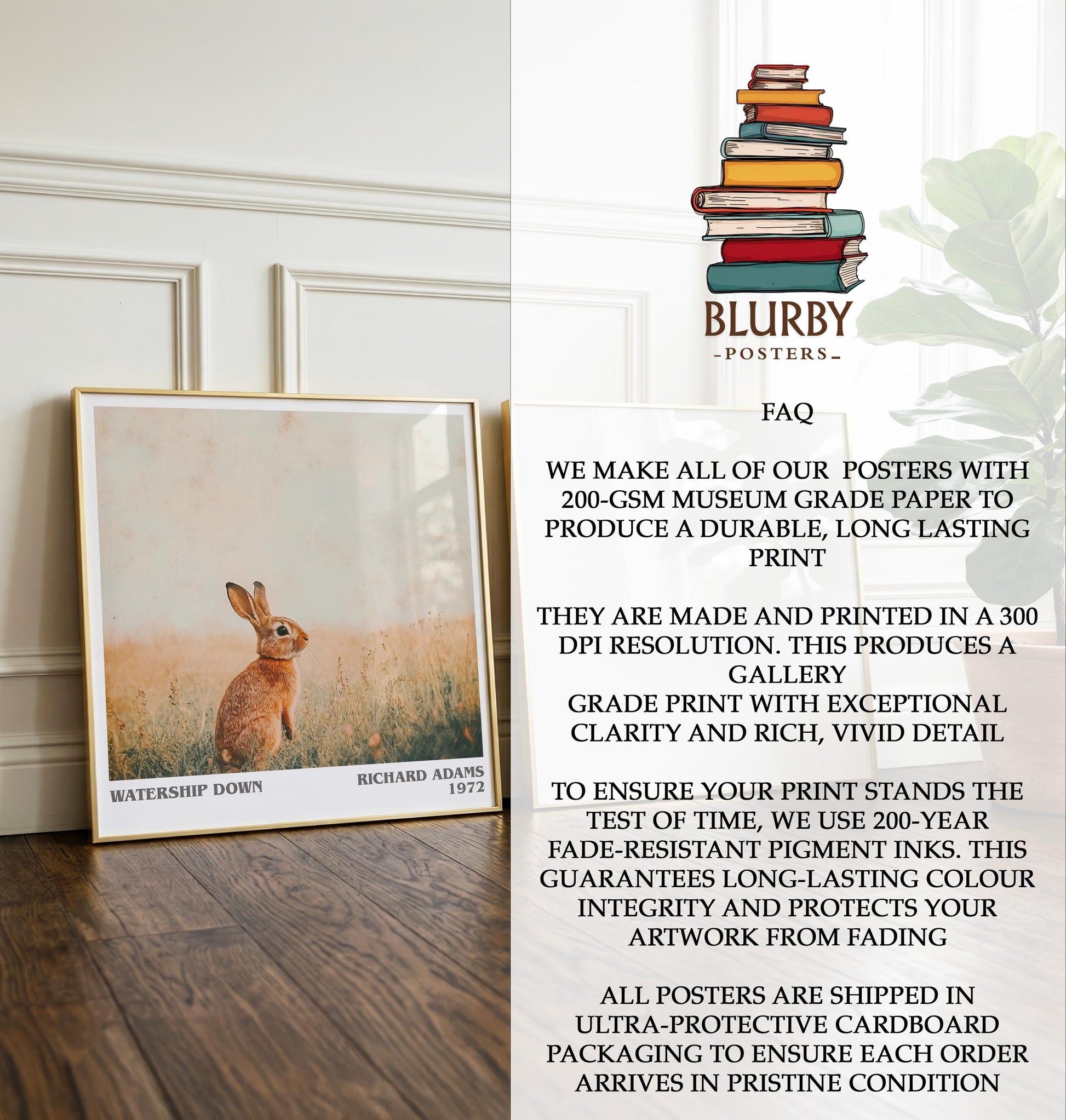 Watership Down by Richard Adams | Book Poster | Literary Art Gift For Book Lover | Novel Inspired Wall Art | Free Delivery