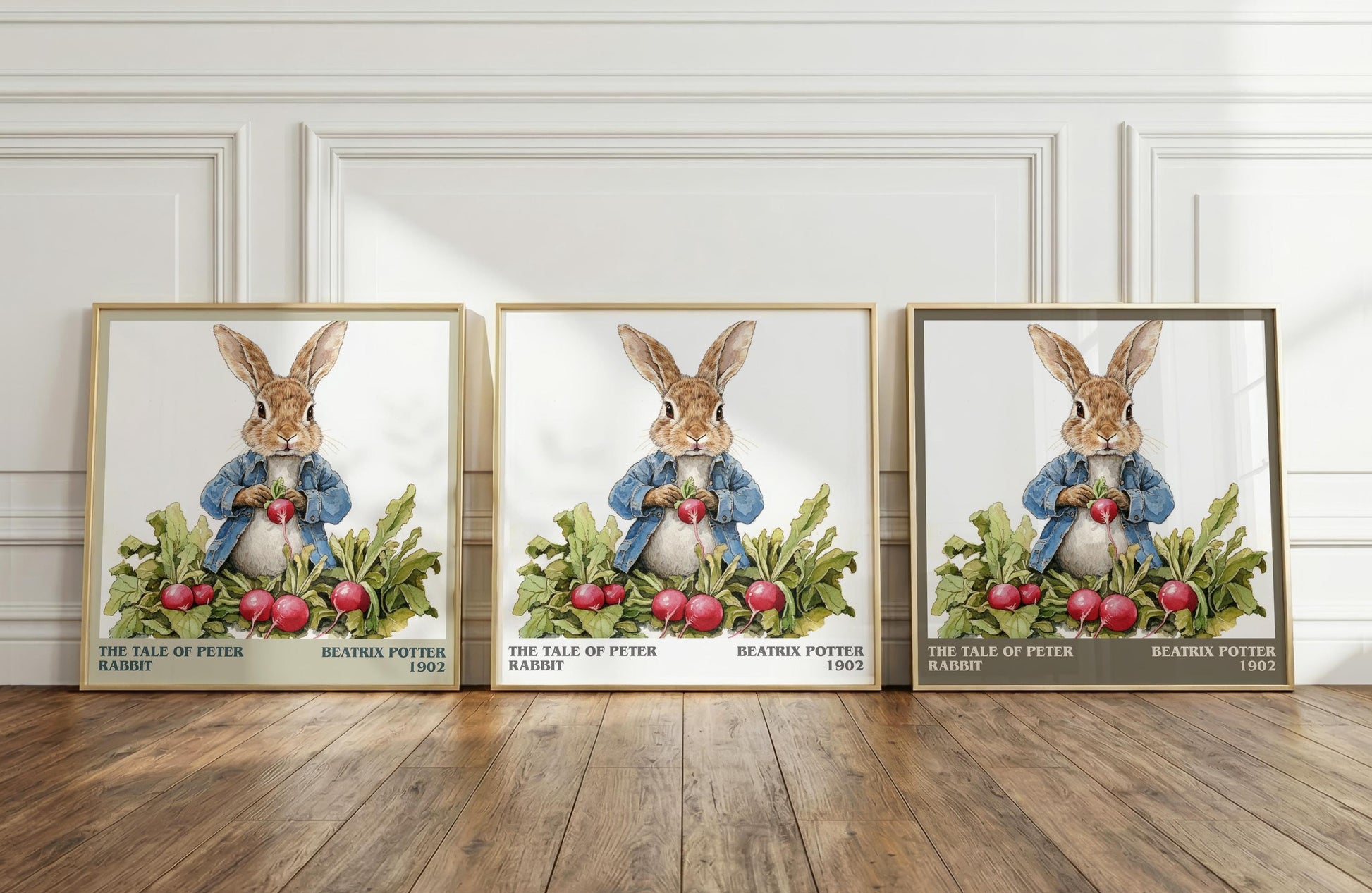 The Tale of Peter Rabbit literary print framed by window – literary home decor
