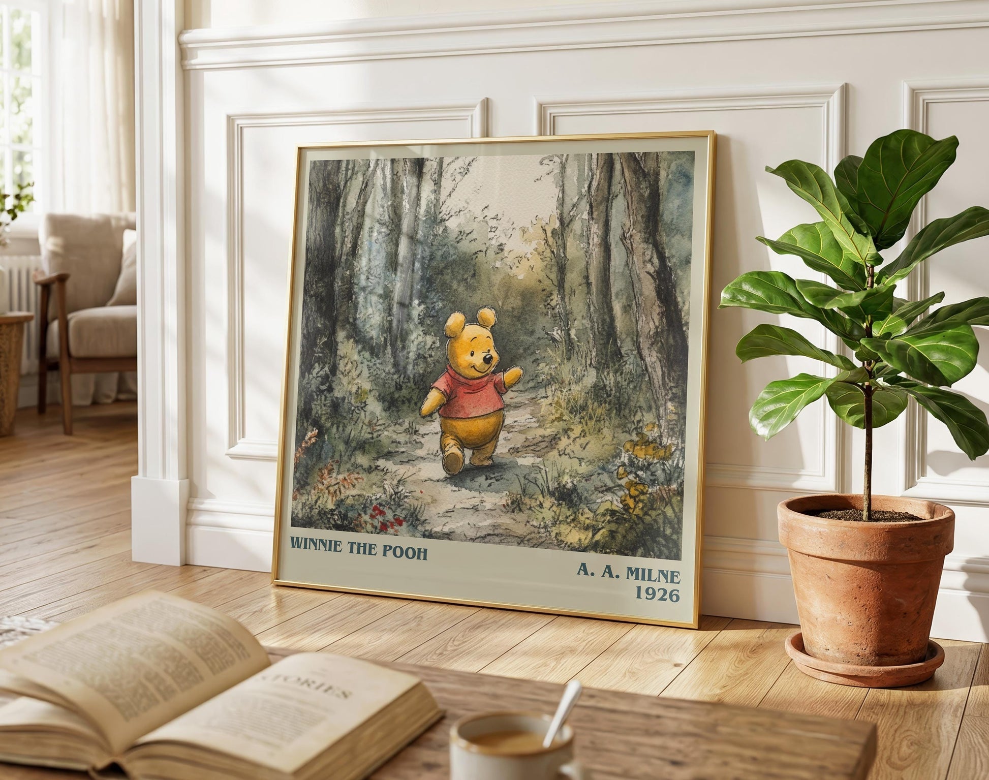Winnie the Pooh literary poster paired in gallery wall – literary art prints