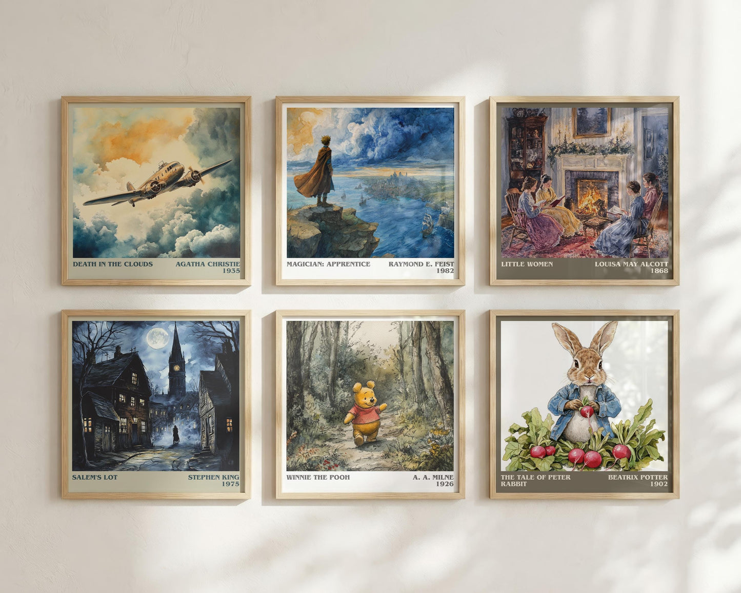 Winnie the Pooh literary book poster framed on wall – childrens wall art