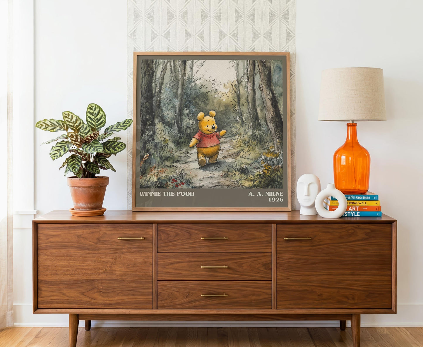 Winnie the Pooh literary literary print detail – A. A. Milne book art