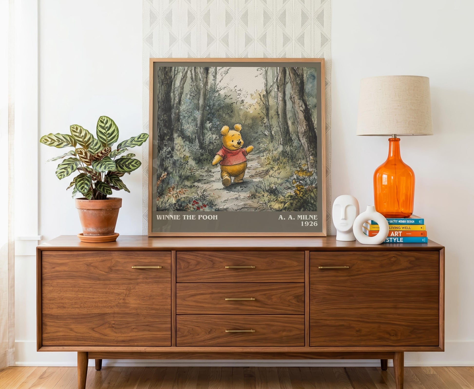 Winnie the Pooh literary literary print detail – A. A. Milne book art