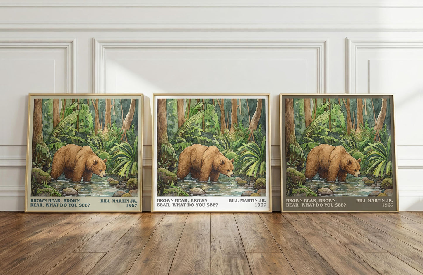 Brown Bear, Brown Bear, What Do You See? literary print framed by window – literary home decor