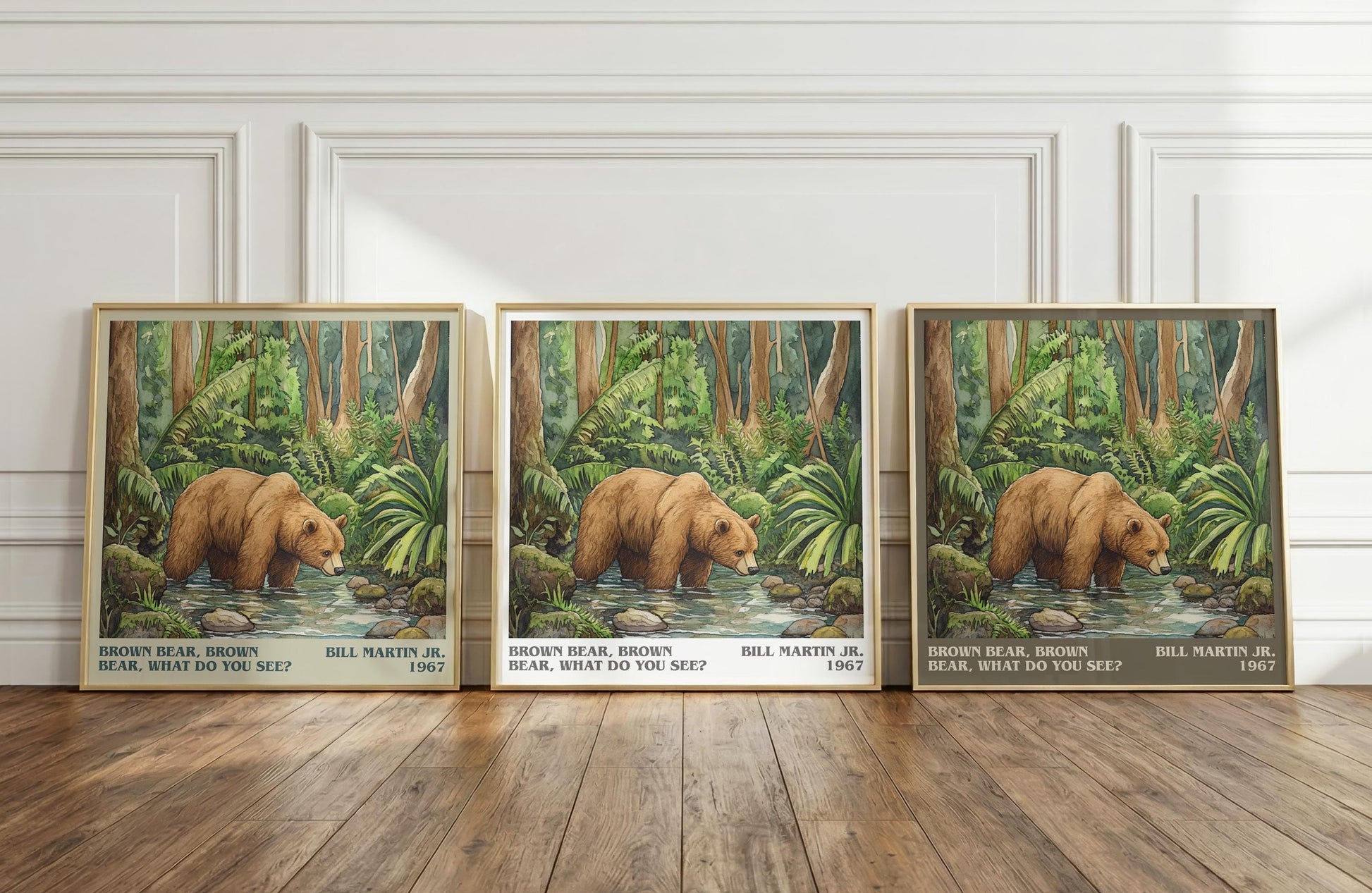 Brown Bear, Brown Bear, What Do You See? literary print framed by window – literary home decor