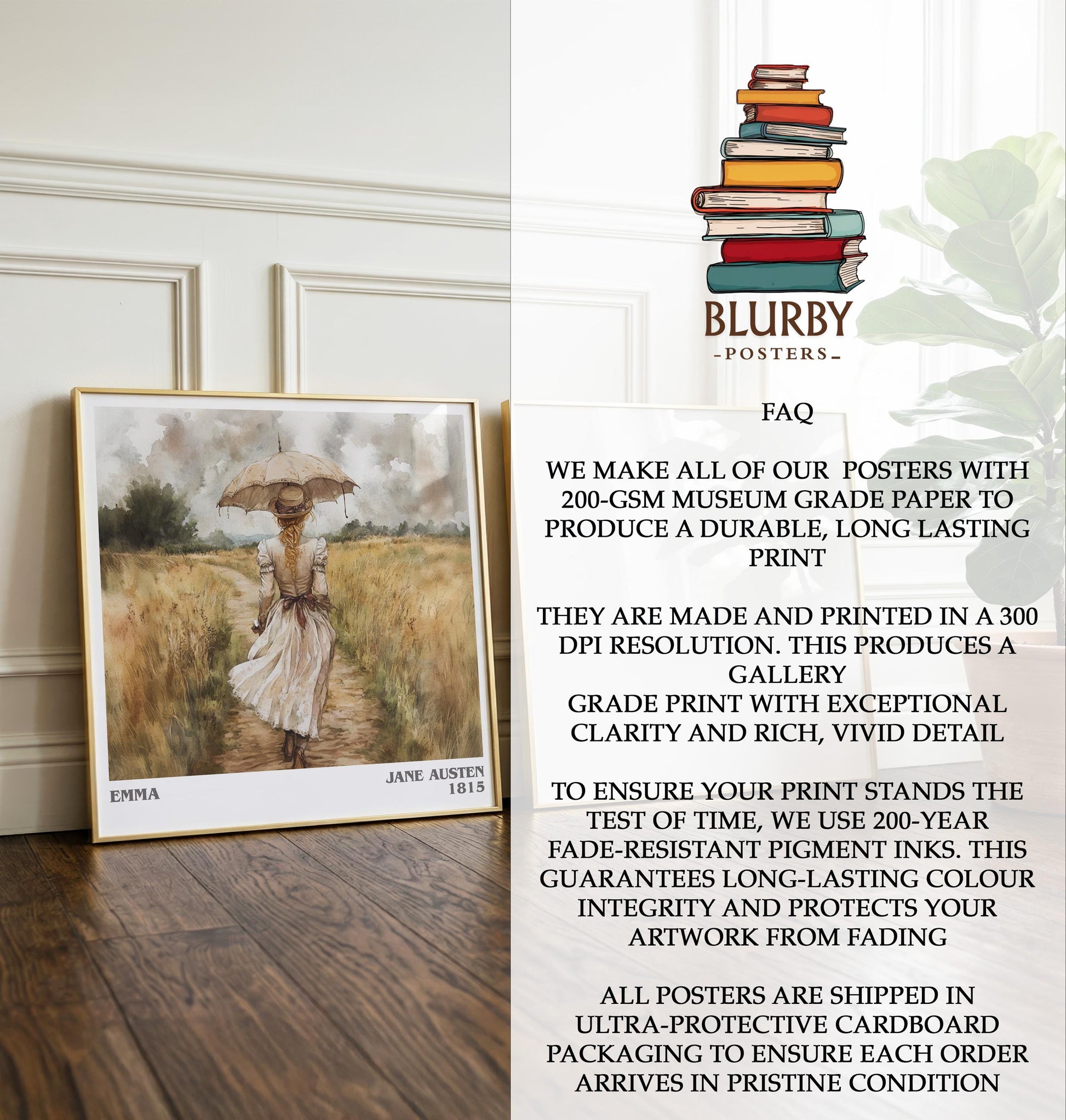Emma by Jane Austen | Book Poster | Literary Art Gift For Book Lover | Novel Inspired Wall Art | Free Delivery
