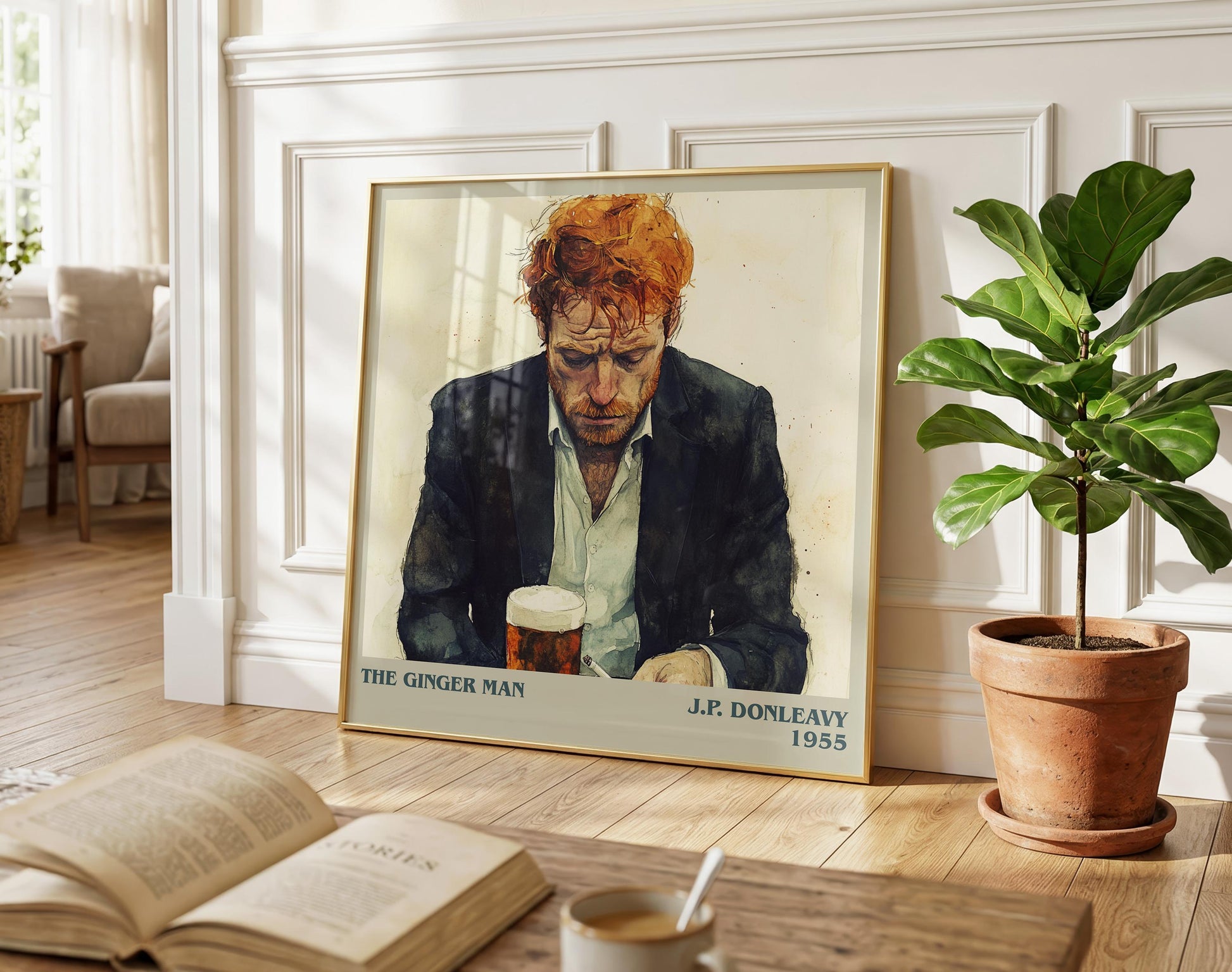 The Ginger Man literary poster paired in gallery wall – literary art prints