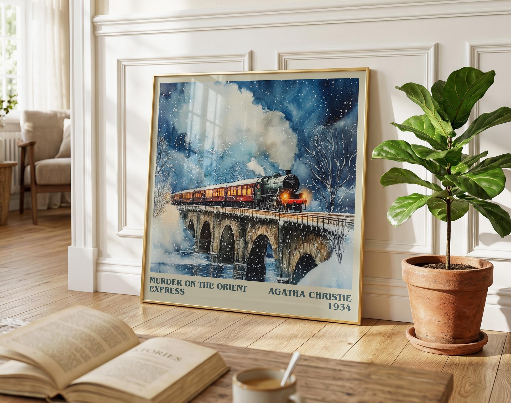 Murder On The Orient Express literary poster paired in gallery wall – literary art prints