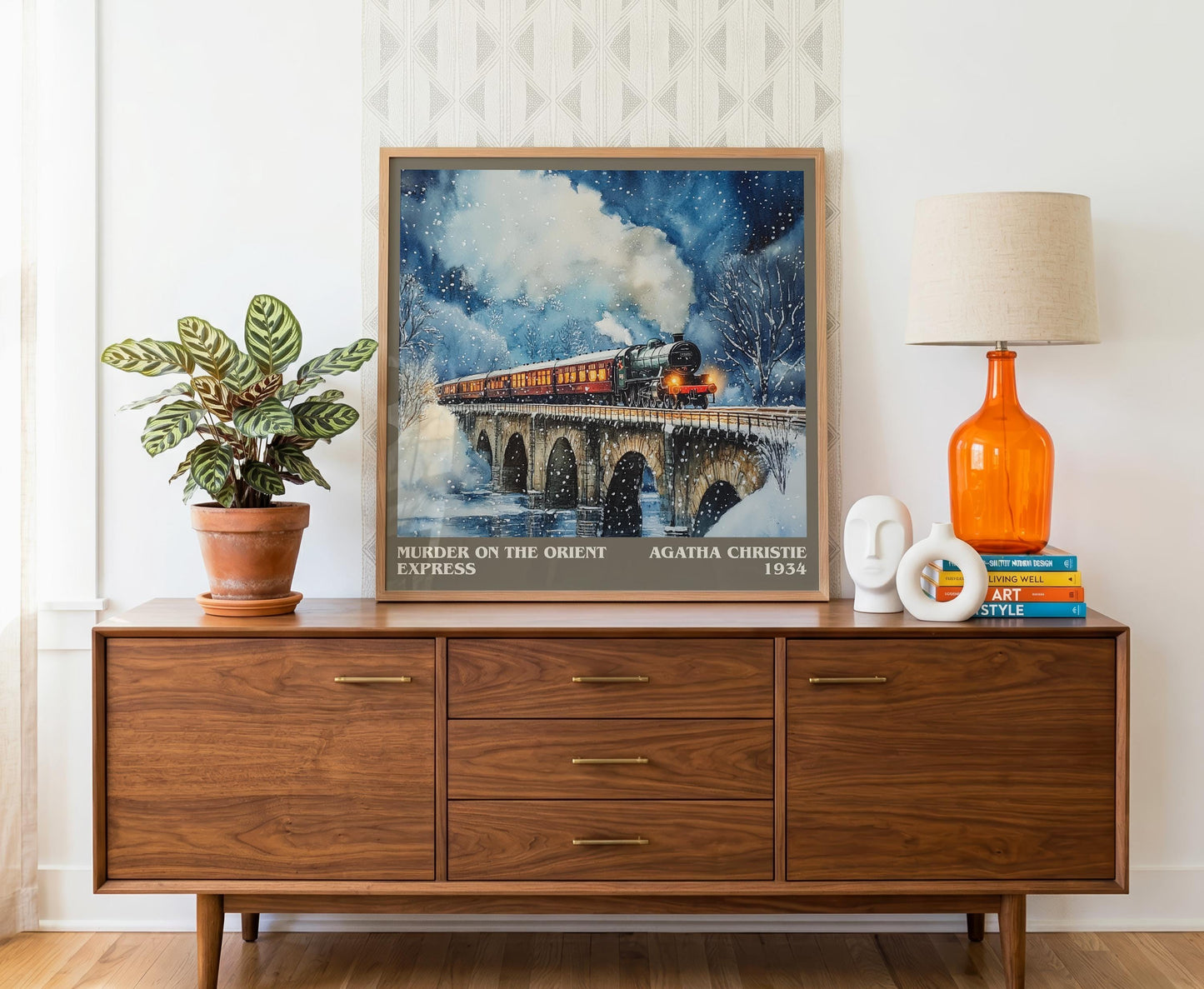 Murder On The Orient Express literary literary print detail – Agatha Christie book art