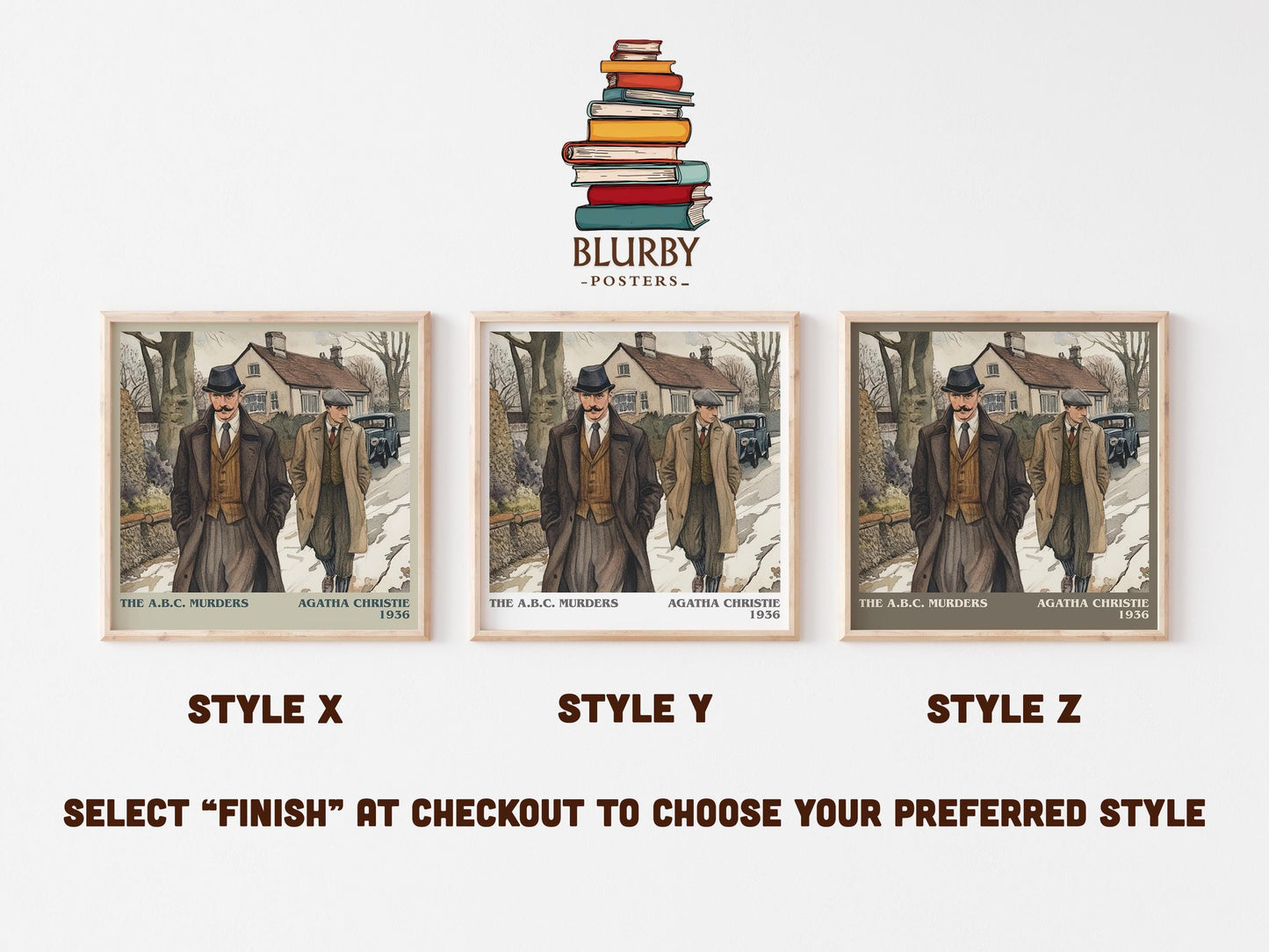 The A.B.C. Murders literary art print colour and style options – Agatha Christie book art