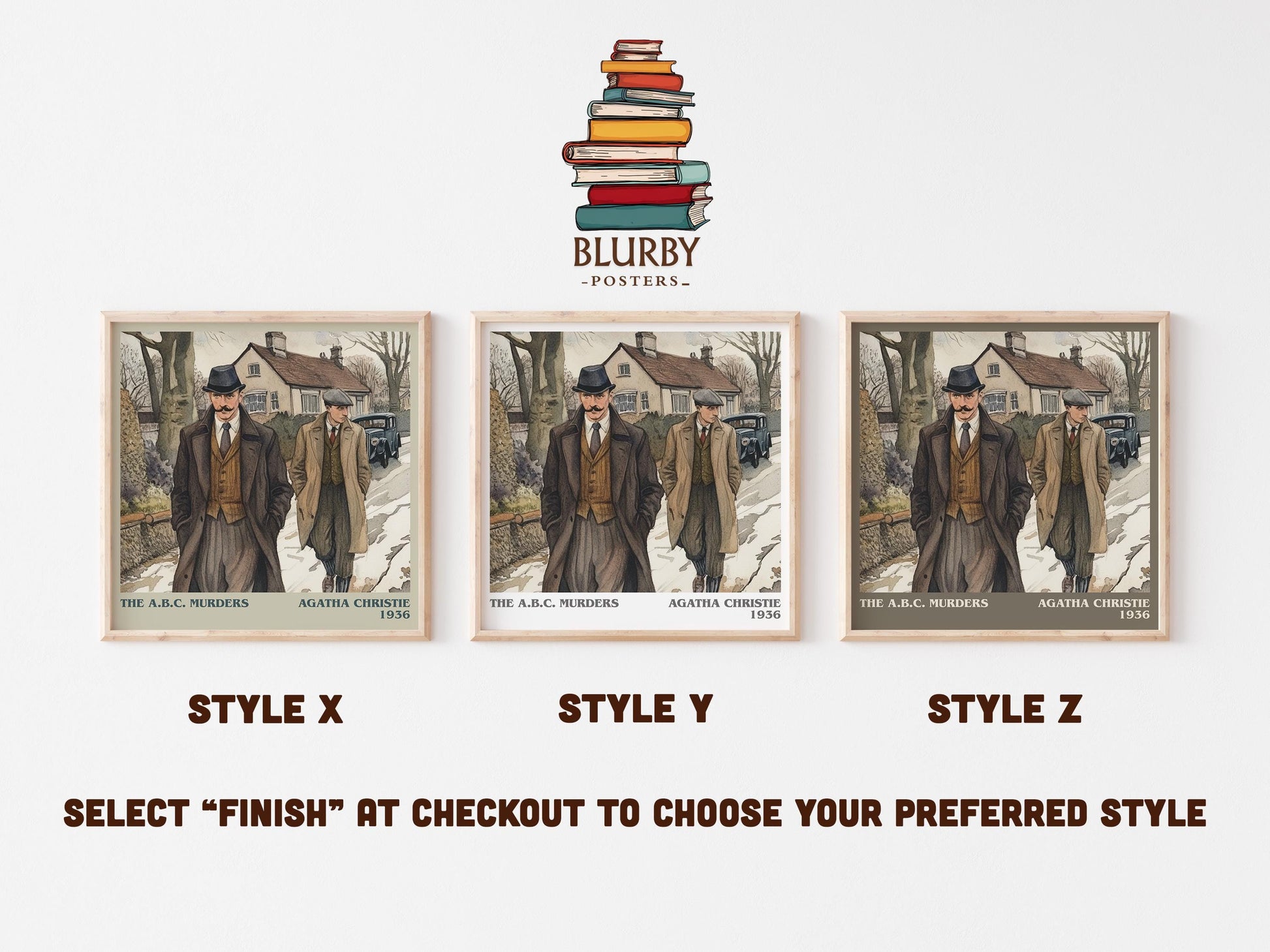 The A.B.C. Murders literary art print colour and style options – Agatha Christie book art